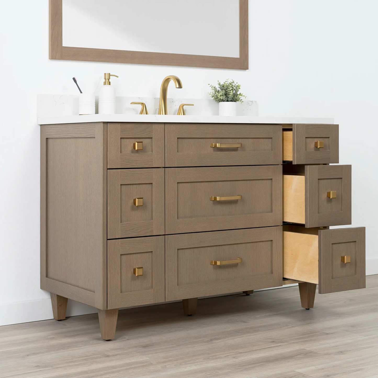 Bridgeport SLIM 48" Almond Coast Bathroom Vanity - All Drawers Teodor Bathroom Vanity Canada
