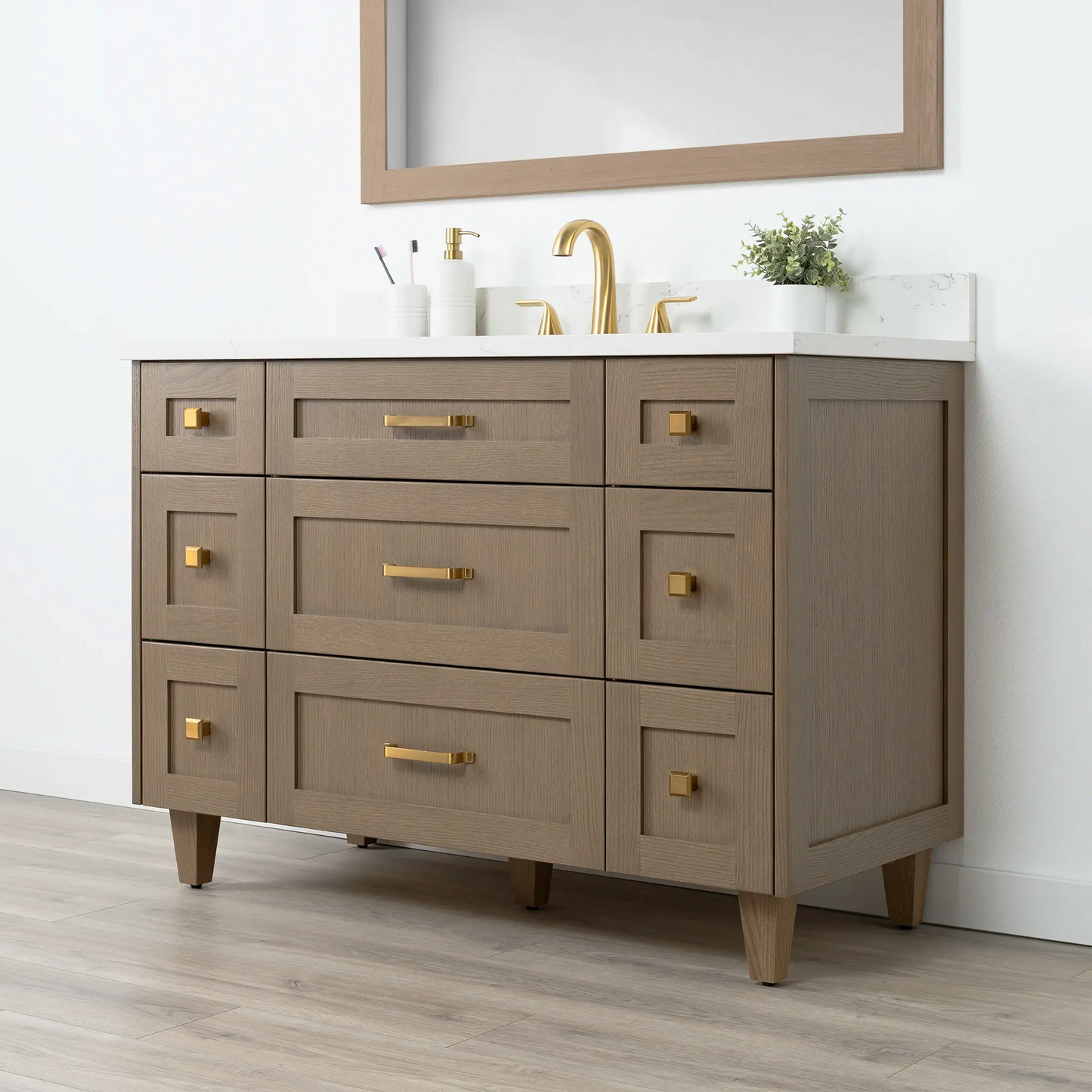 Bridgeport SLIM 48" Almond Coast Bathroom Vanity - All Drawers Teodor Bathroom Vanity Canada