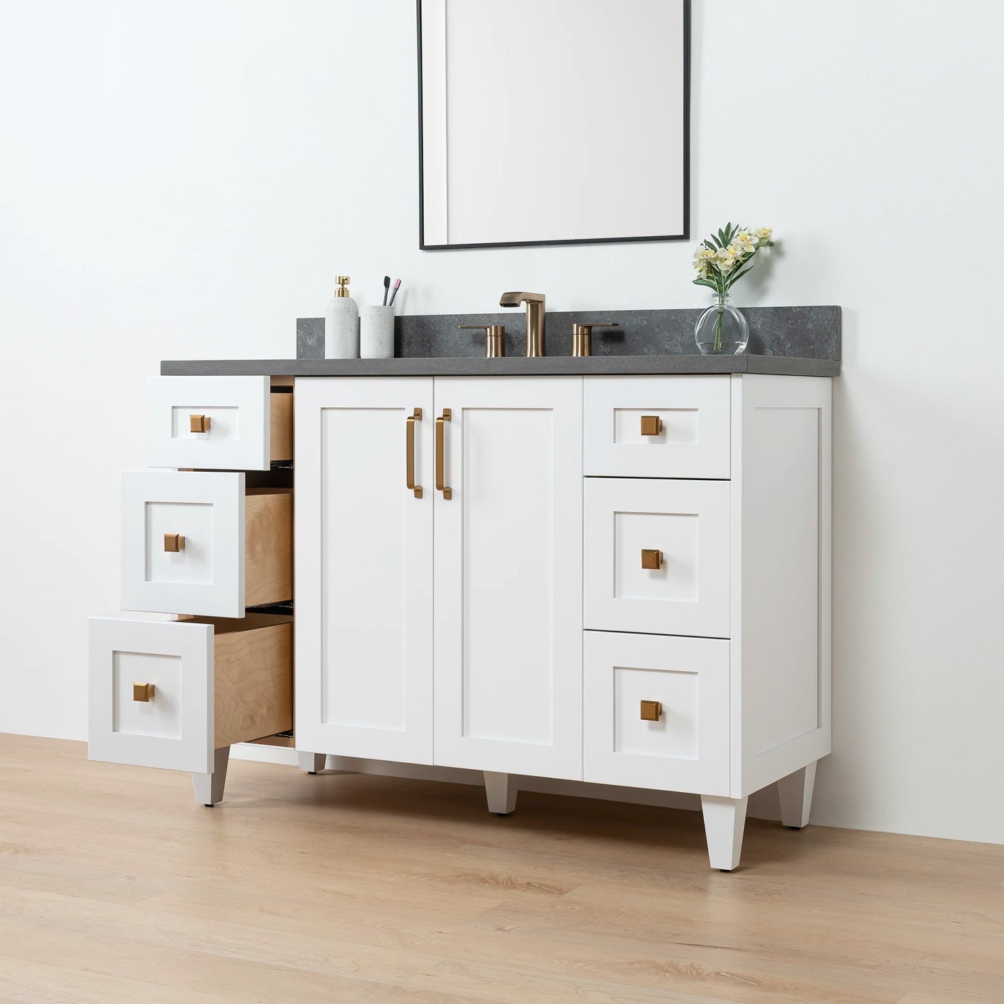 Bridgeport SLIM 48" Satin White Bathroom Vanity
