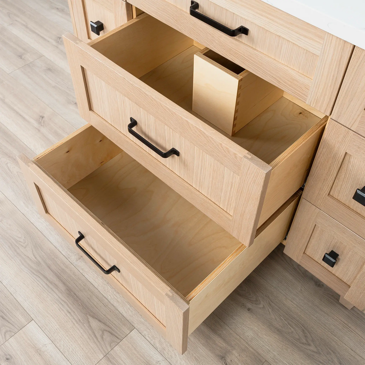 Bridgeport SLIM 48" White Oak Bathroom Vanity - All Drawers Teodor Bathroom Vanity Canada