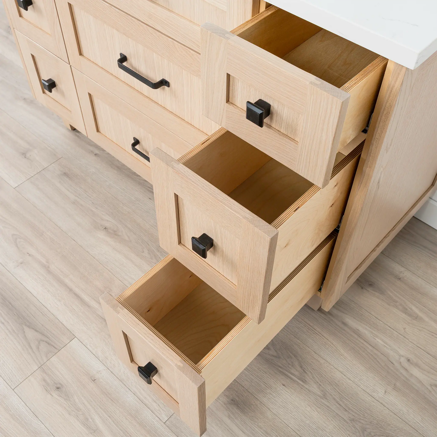 Bridgeport SLIM 48" White Oak Bathroom Vanity - All Drawers Teodor Bathroom Vanity Canada