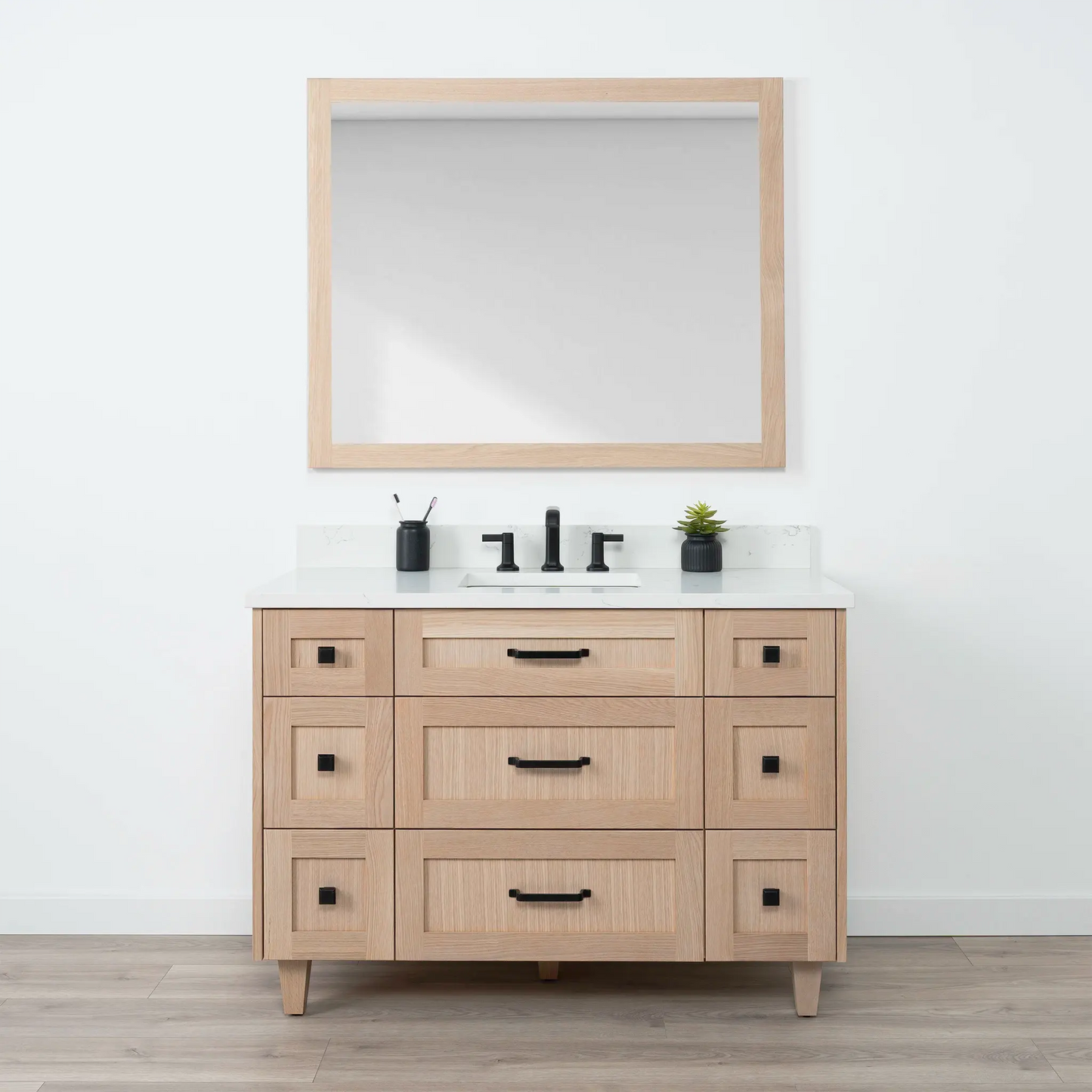 Bridgeport SLIM 48" White Oak Bathroom Vanity - All Drawers Teodor Bathroom Vanity Canada
