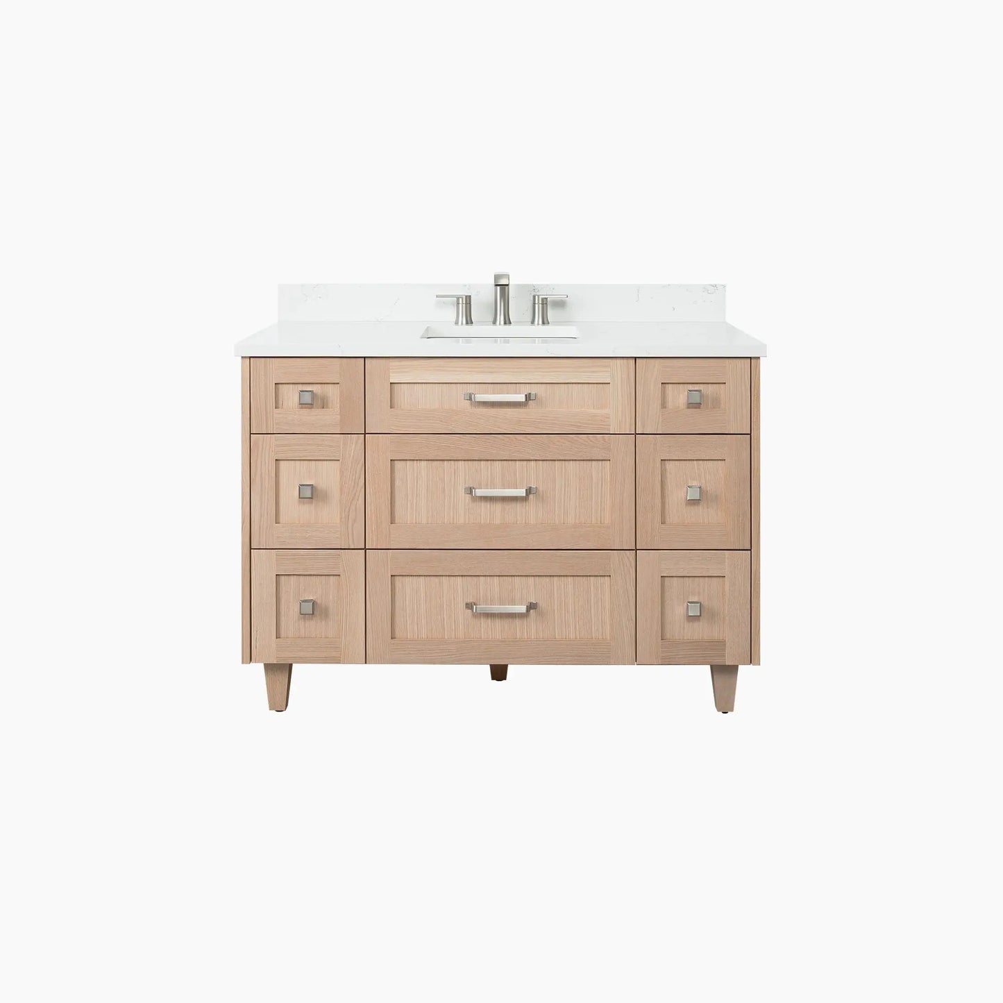 Bridgeport SLIM 48" White Oak Bathroom Vanity - All Drawers Teodor Bathroom Vanity Canada