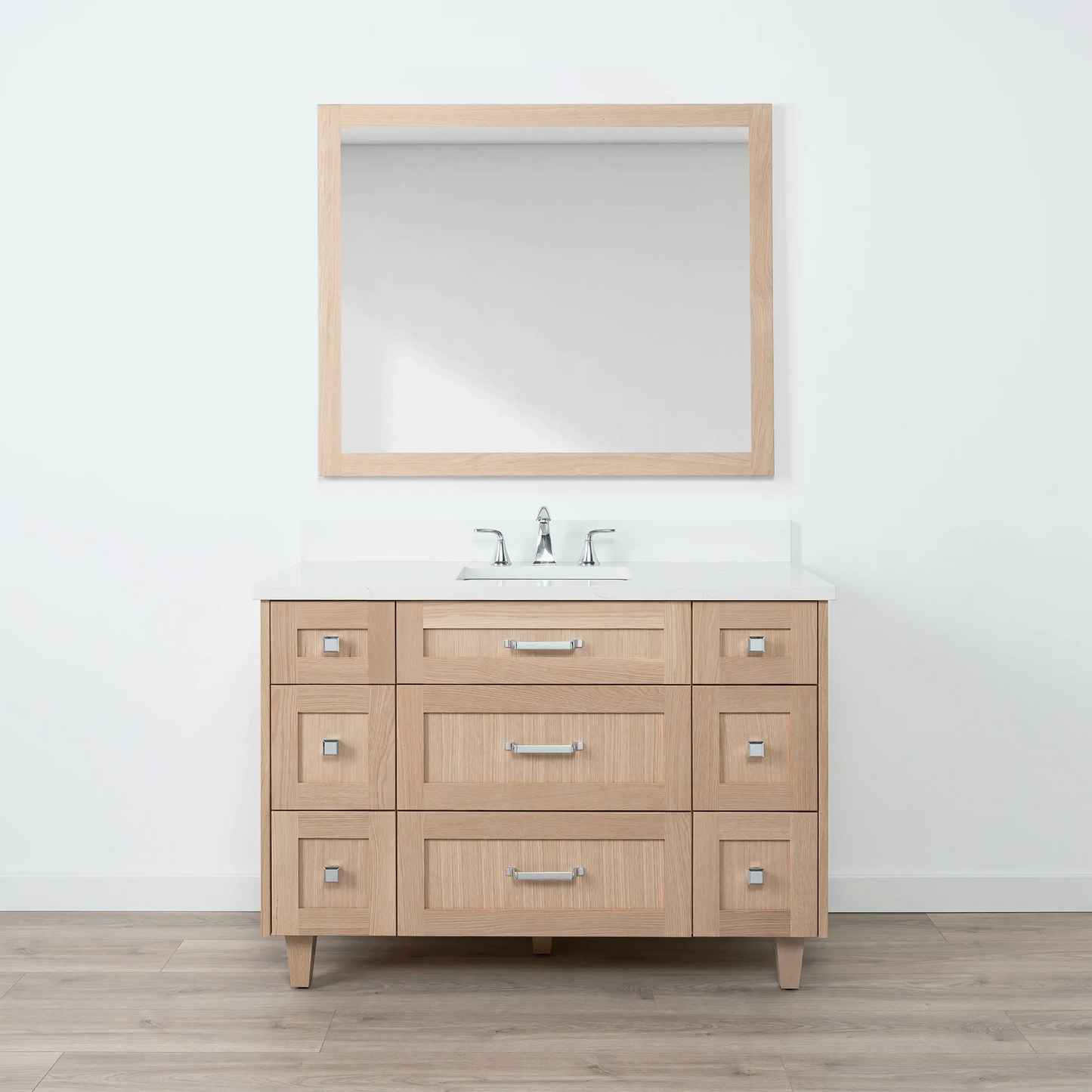 Bridgeport SLIM 48" White Oak Bathroom Vanity - All Drawers Teodor Bathroom Vanity Canada