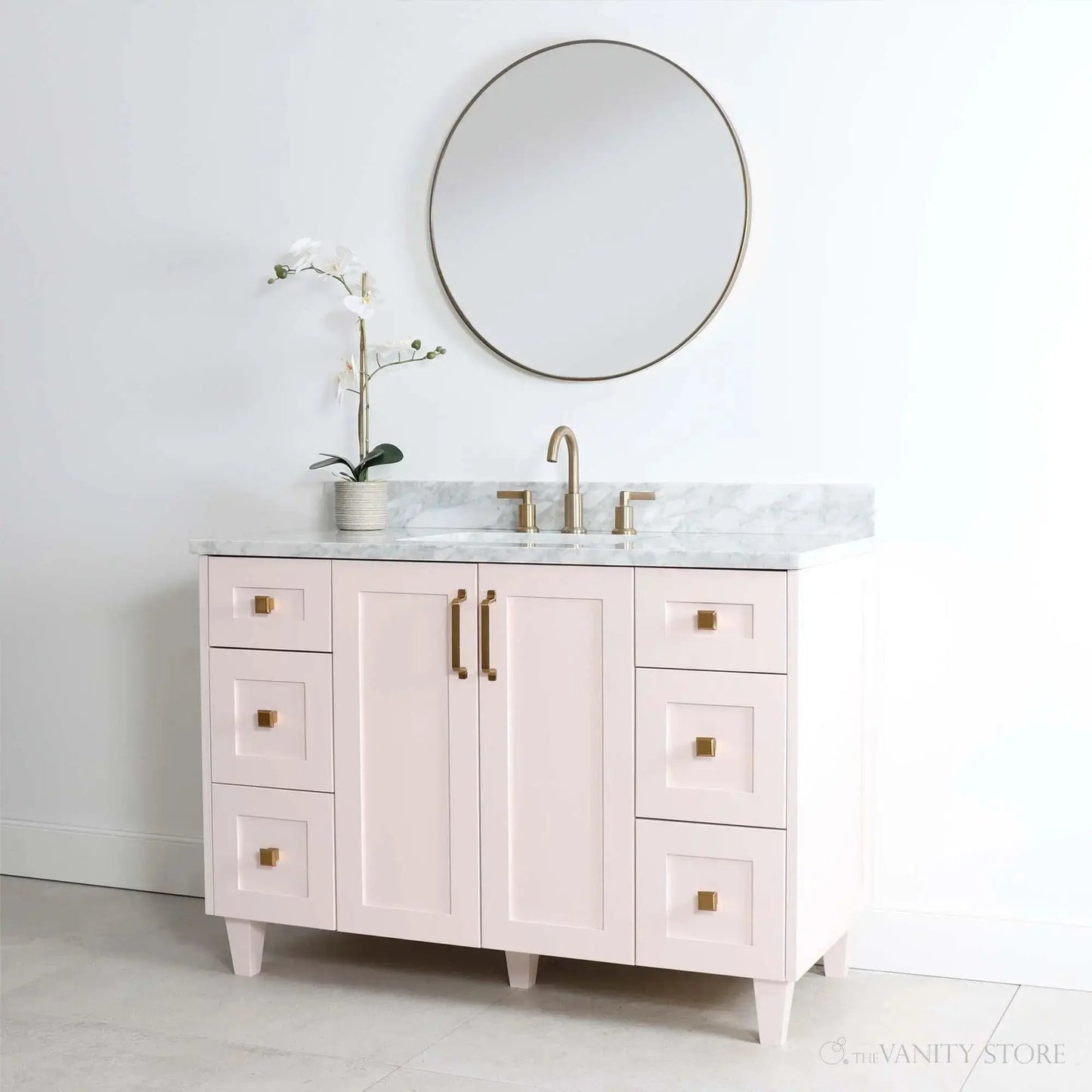 Bridgeport SLIM 48" Champagne Pink Bathroom Vanity Teodor Bathroom Vanity Canada