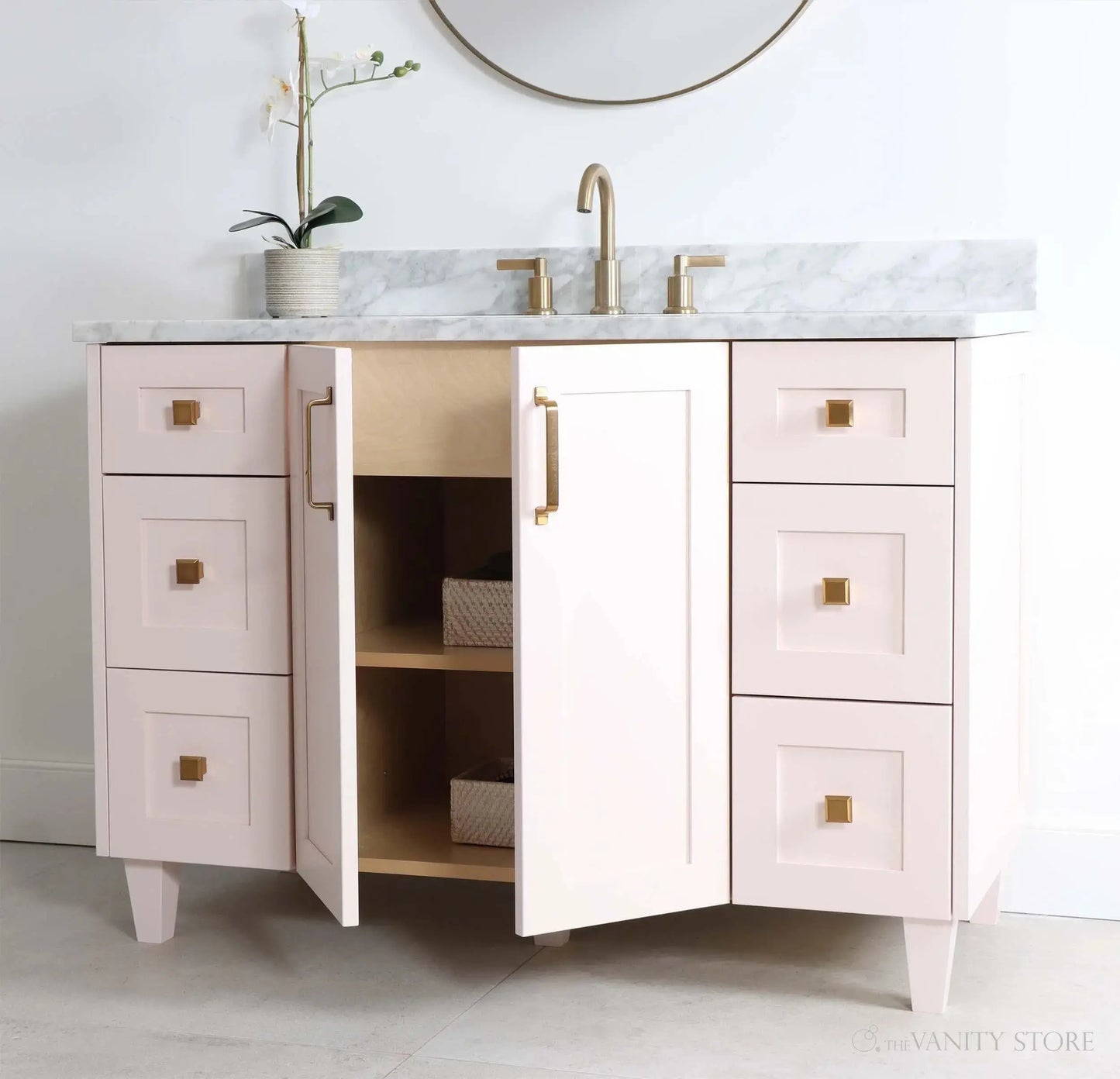 Bridgeport SLIM 48" Champagne Pink Bathroom Vanity Teodor Bathroom Vanity Canada