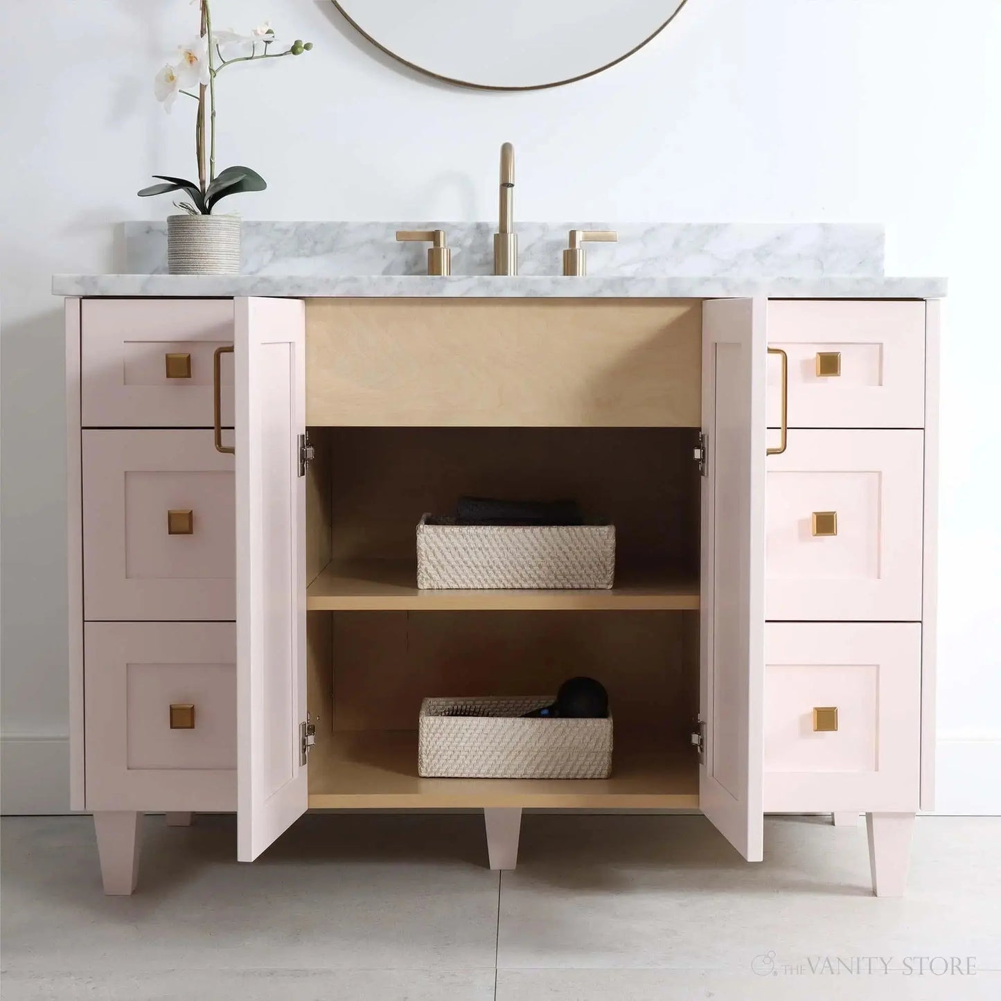 Bridgeport SLIM 48" Champagne Pink Bathroom Vanity Teodor Bathroom Vanity Canada
