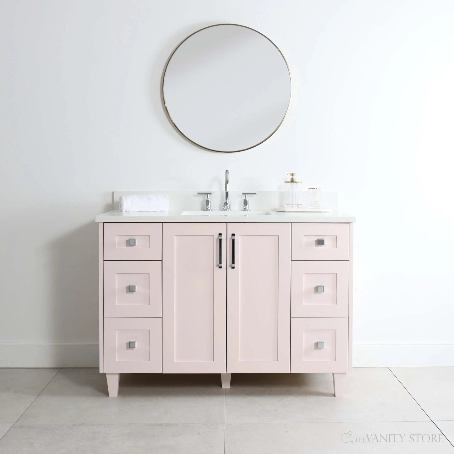 Bridgeport SLIM 48" Champagne Pink Bathroom Vanity Teodor Bathroom Vanity Canada