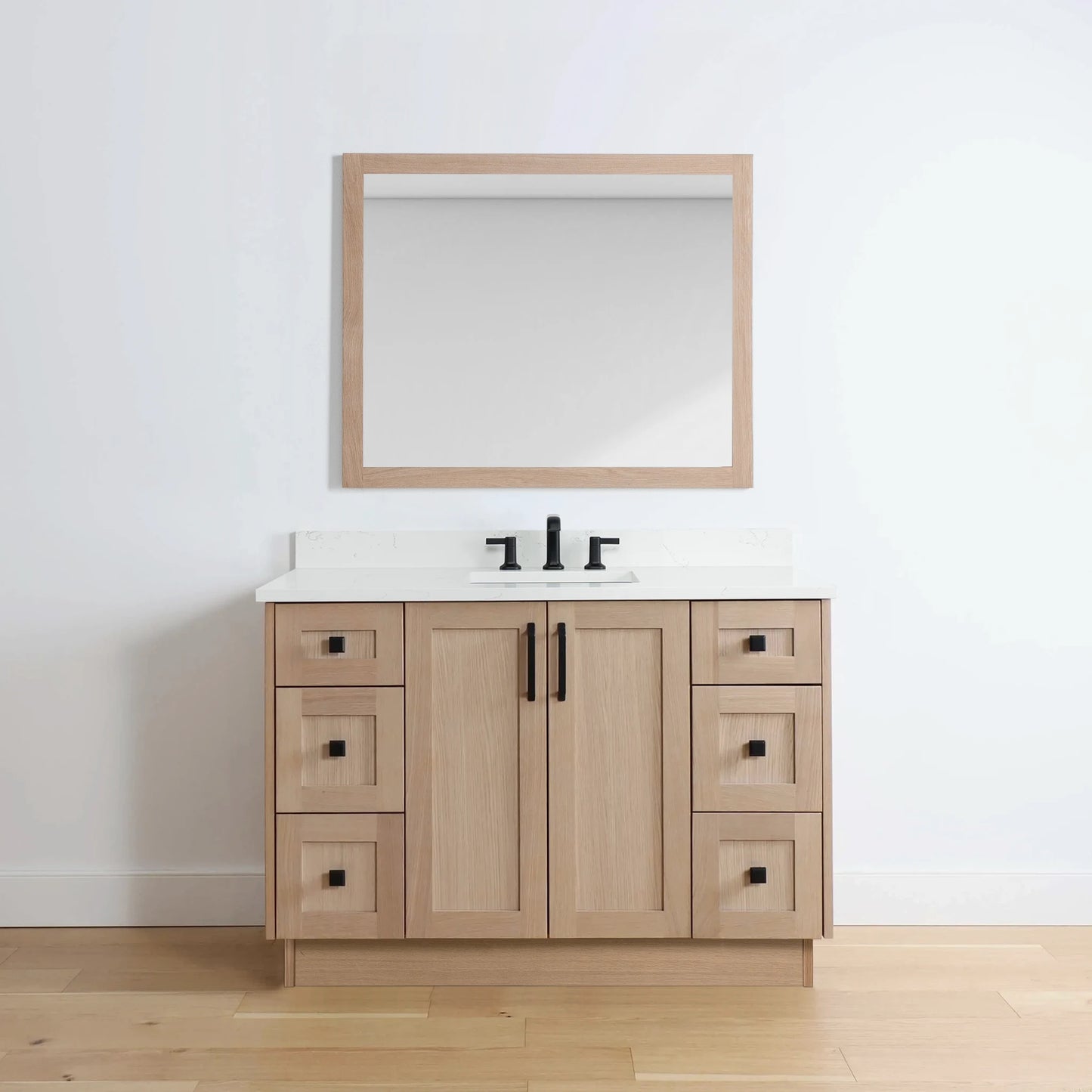 Bridgeport SLIM 48" White Oak Bathroom Vanity