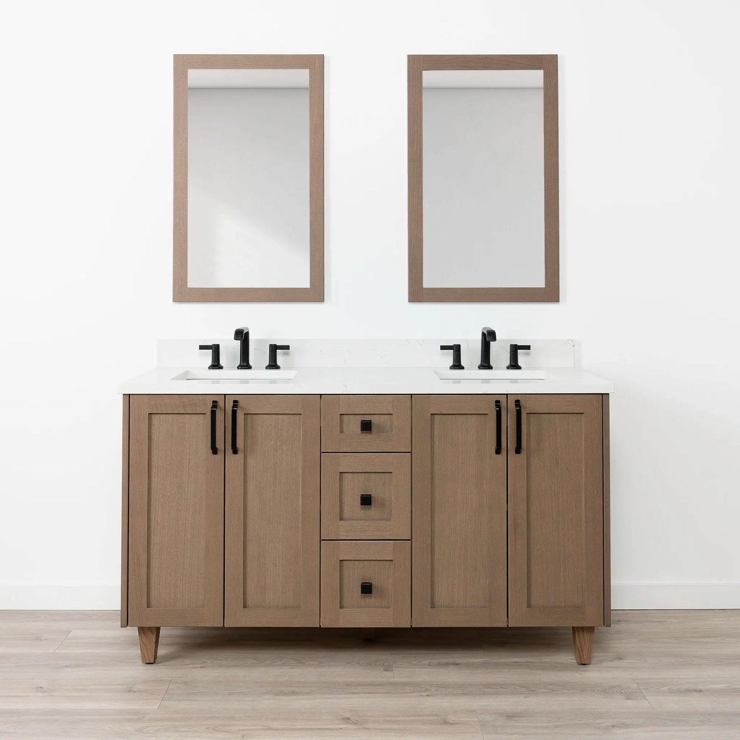 Bridgeport SLIM 60" Almond Coast Bathroom Vanity, Double Sink Teodor Bathroom Vanity Canada