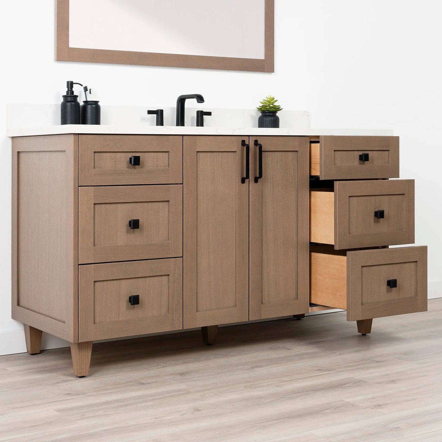 Bridgeport SLIM 60" Almond Coast Bathroom Vanity Teodor Bathroom Vanity Canada