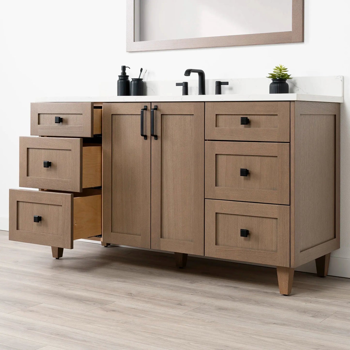 Bridgeport SLIM 60" Almond Coast Bathroom Vanity Teodor Bathroom Vanity Canada
