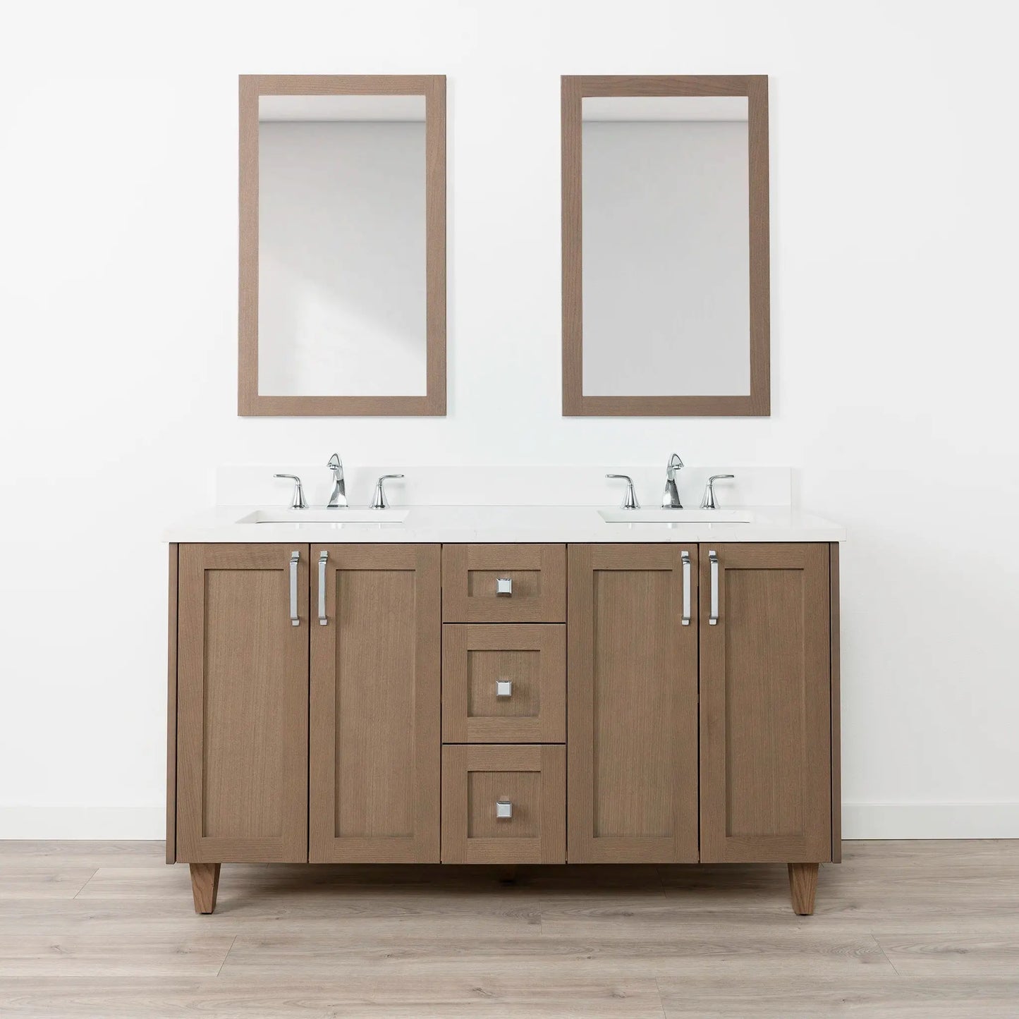 Bridgeport SLIM 60" Almond Coast Bathroom Vanity, Double Sink Teodor Bathroom Vanity Canada