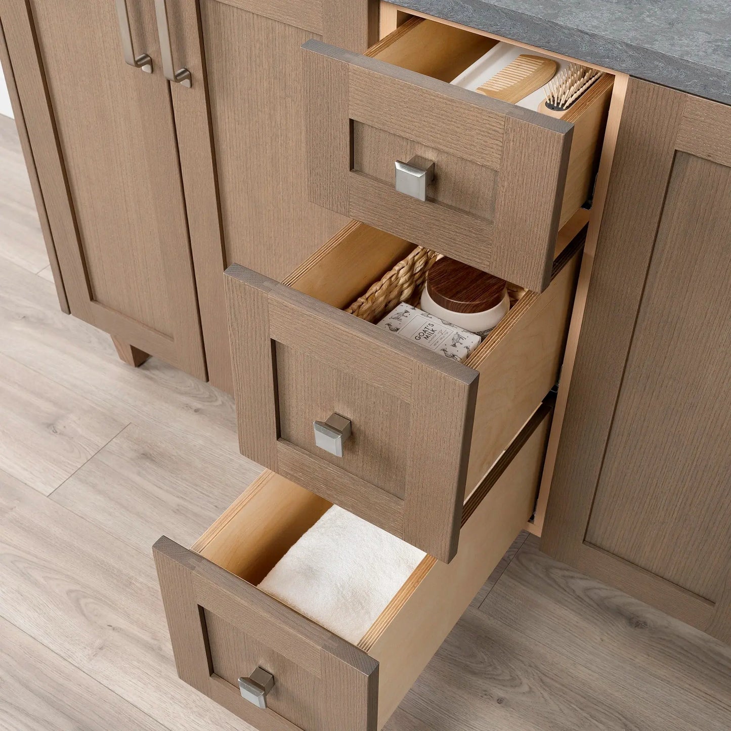 Bridgeport SLIM 60" Almond Coast Bathroom Vanity, Double Sink Teodor Bathroom Vanity Canada