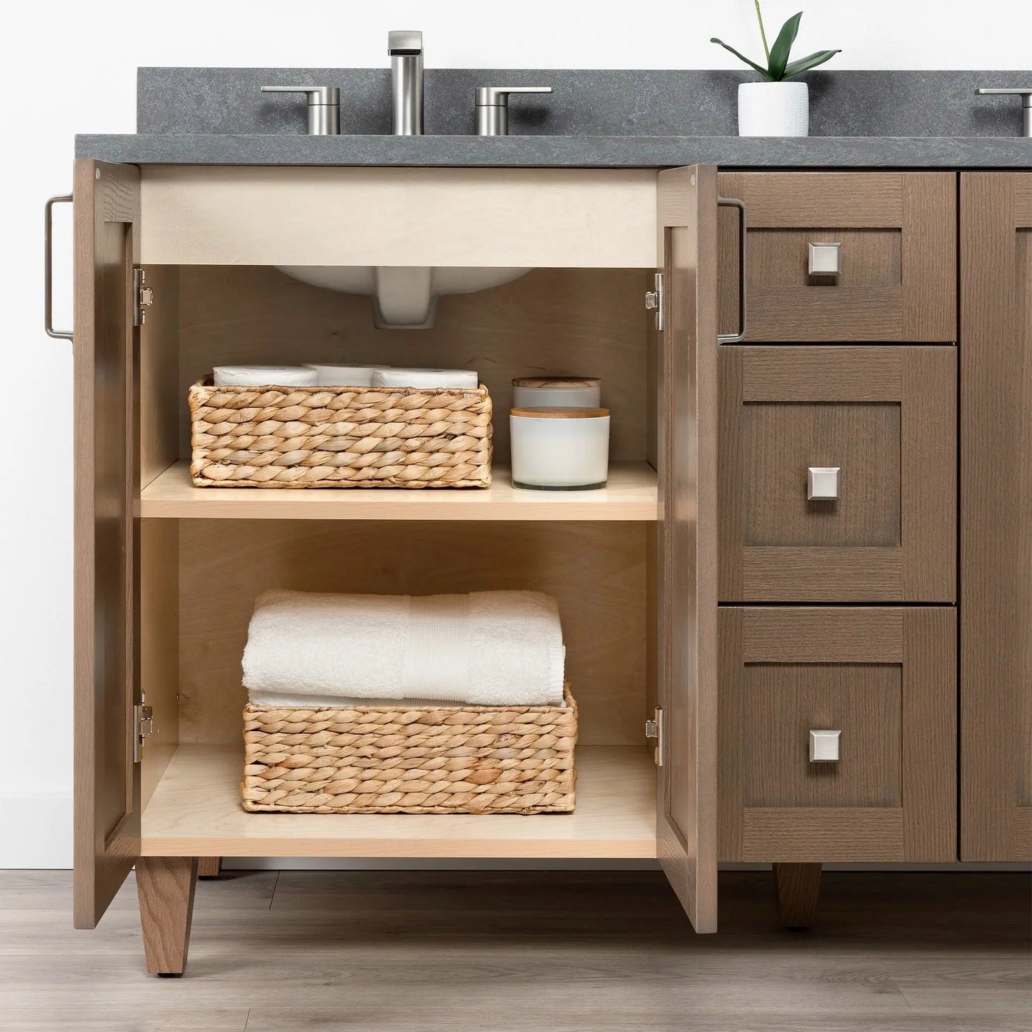Bridgeport SLIM 60" Almond Coast Bathroom Vanity, Double Sink Teodor Bathroom Vanity Canada
