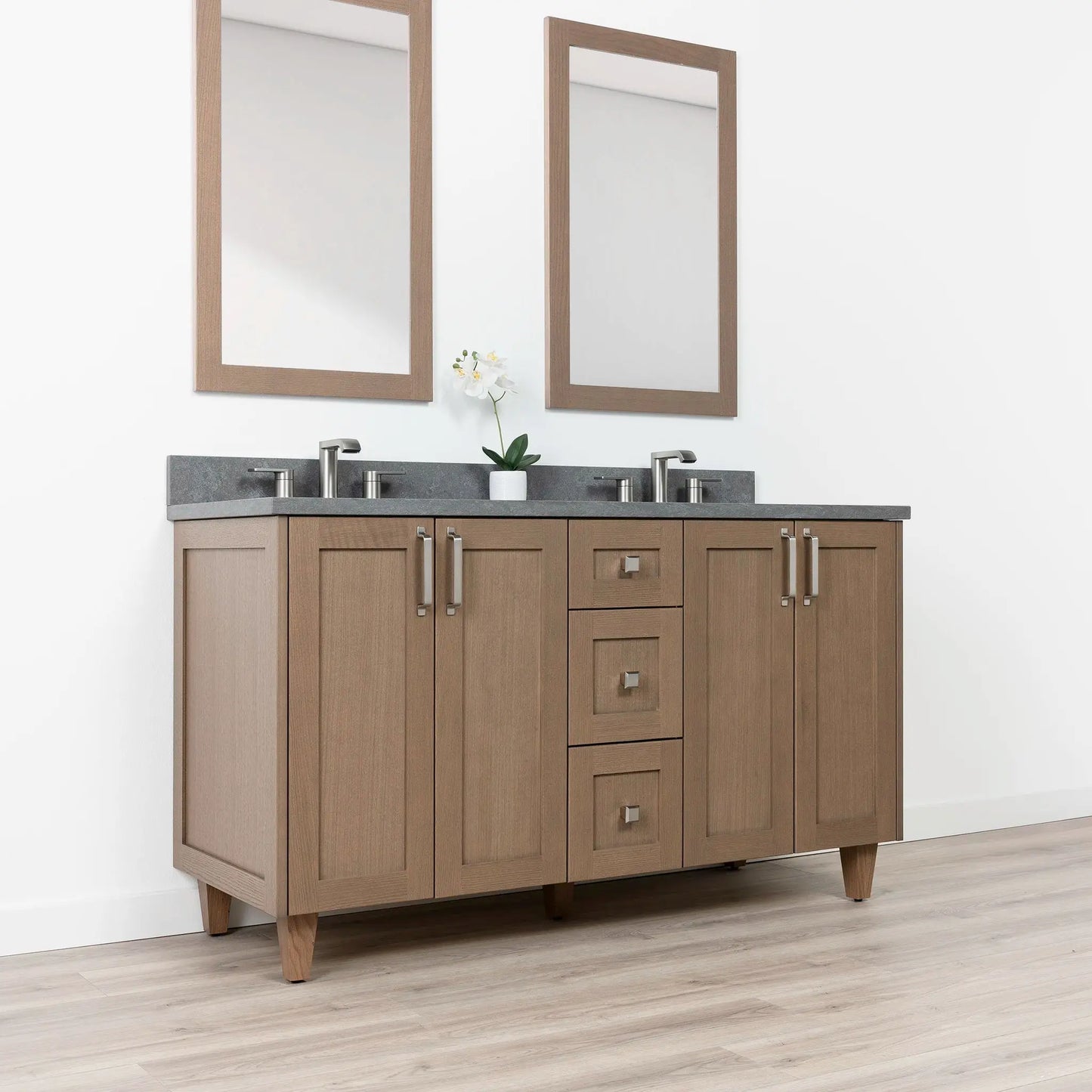Bridgeport SLIM 60" Almond Coast Bathroom Vanity, Double Sink Teodor Bathroom Vanity Canada
