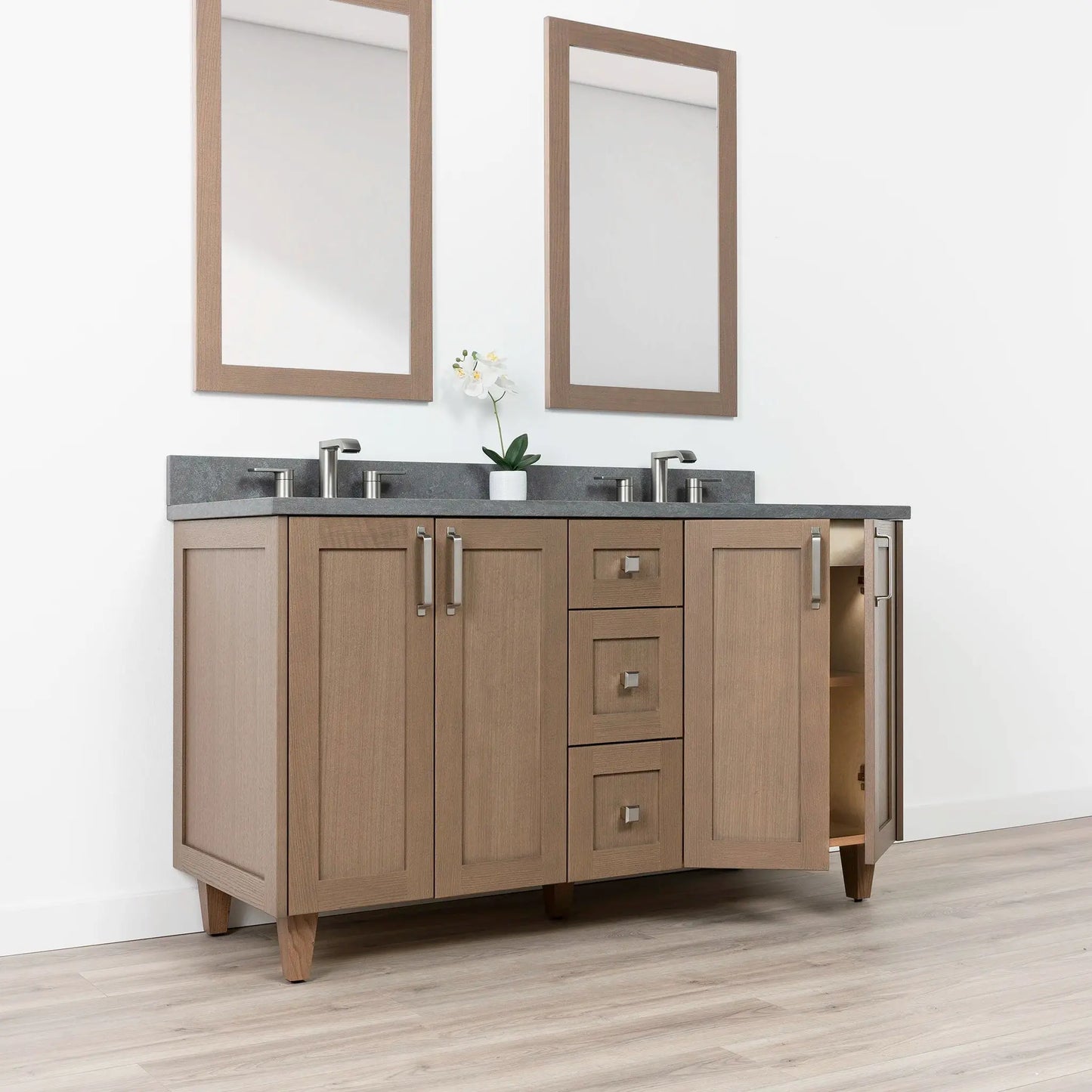 Bridgeport SLIM 60" Almond Coast Bathroom Vanity, Double Sink Teodor Bathroom Vanity Canada
