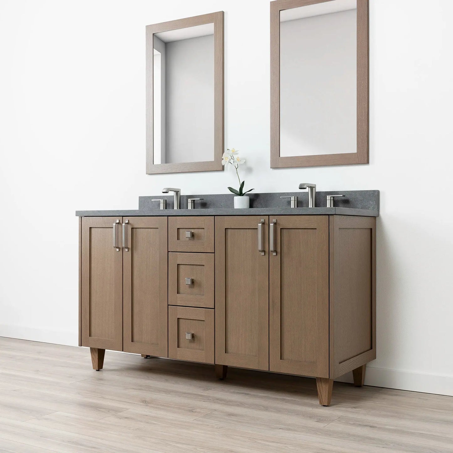 Bridgeport SLIM 60" Almond Coast Bathroom Vanity, Double Sink Teodor Bathroom Vanity Canada