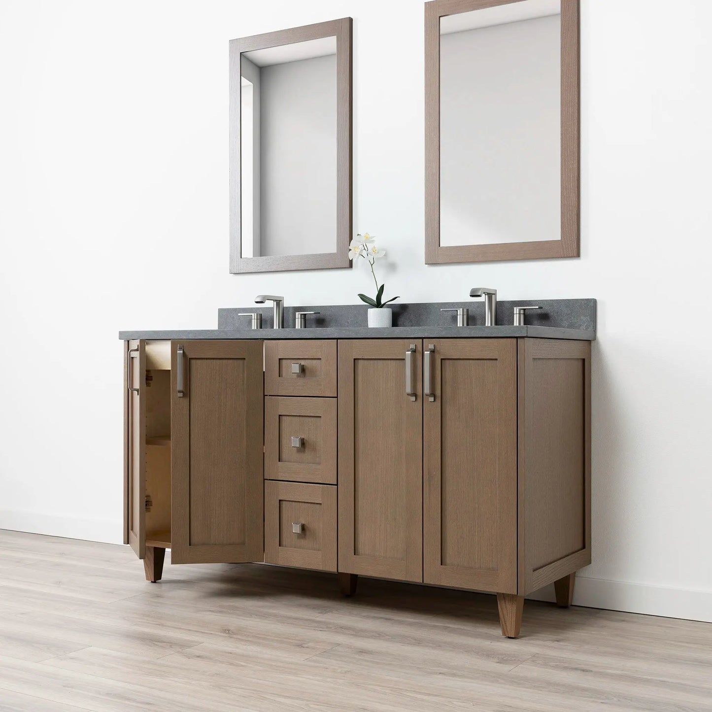 Bridgeport SLIM 60" Almond Coast Bathroom Vanity, Double Sink Teodor Bathroom Vanity Canada