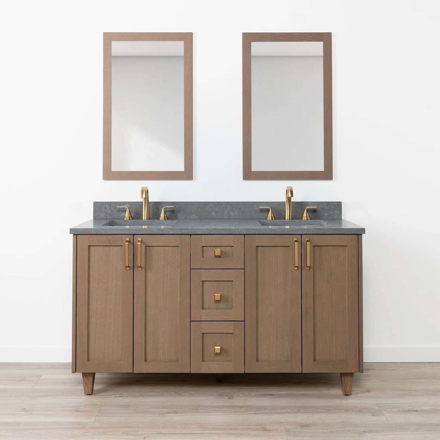 Bridgeport SLIM 60" Almond Coast Bathroom Vanity, Double Sink Teodor Bathroom Vanity Canada