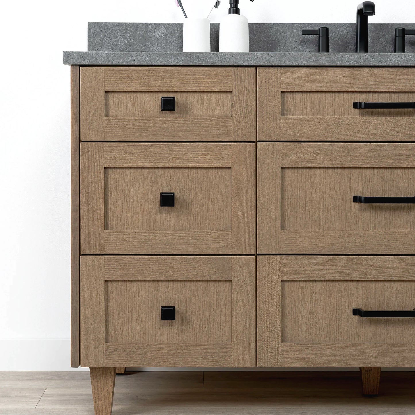 Bridgeport 60" Almond Coast Bathroom Vanity - All Drawers