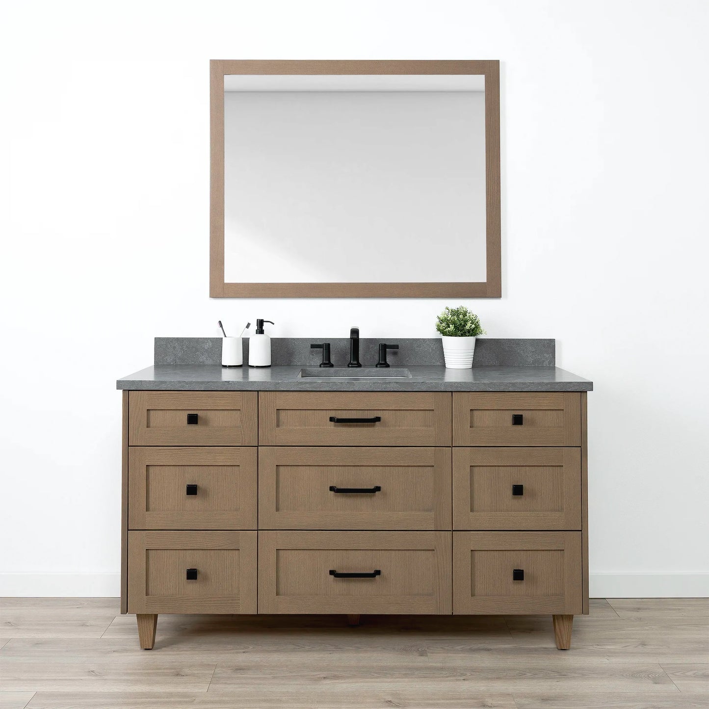 Bridgeport 60" Almond Coast Bathroom Vanity - All Drawers