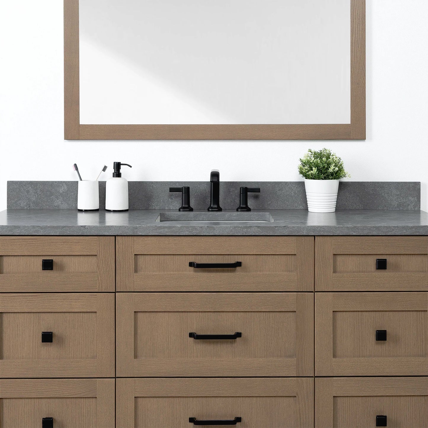Bridgeport 60" Almond Coast Bathroom Vanity - All Drawers