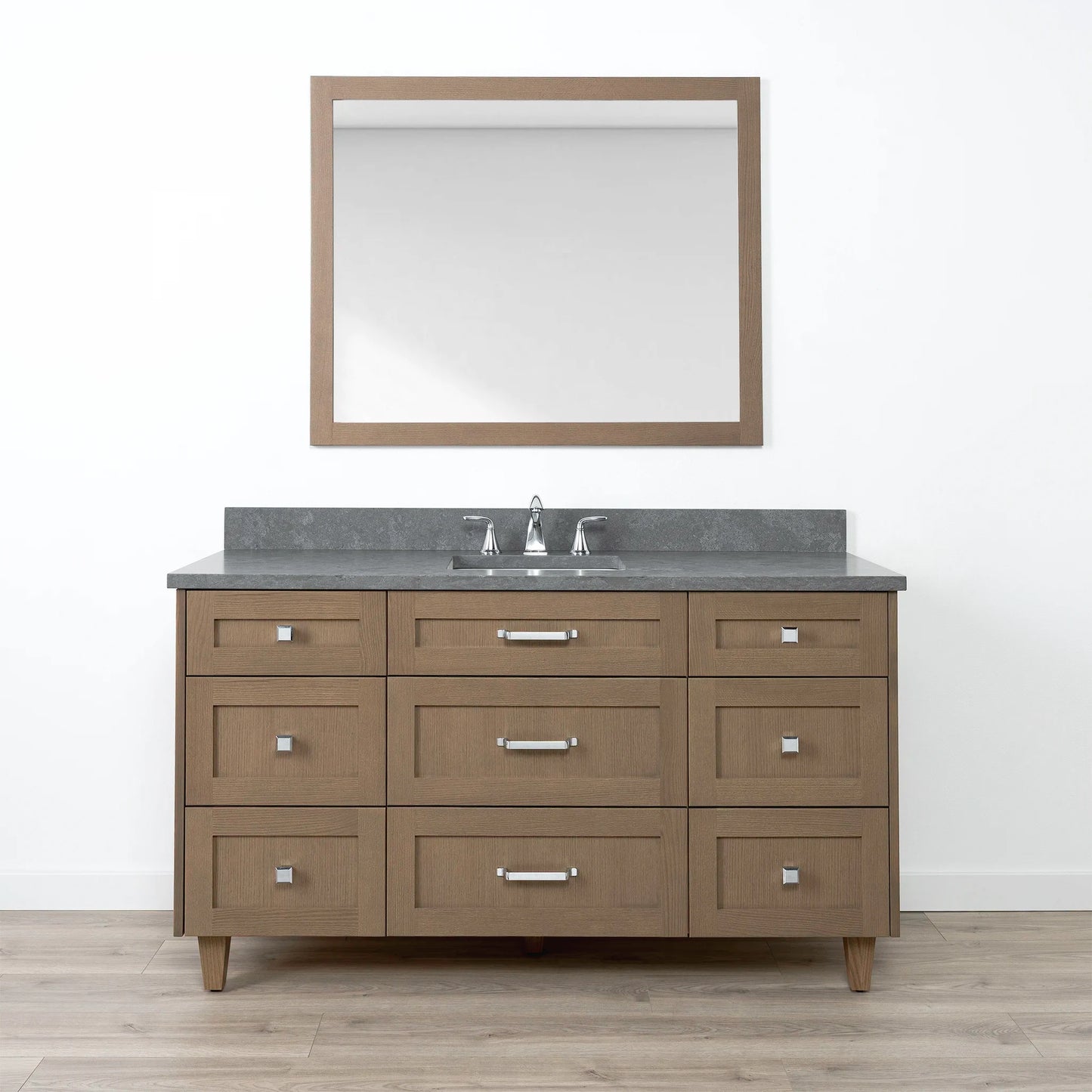 Bridgeport 60" Almond Coast Bathroom Vanity - All Drawers
