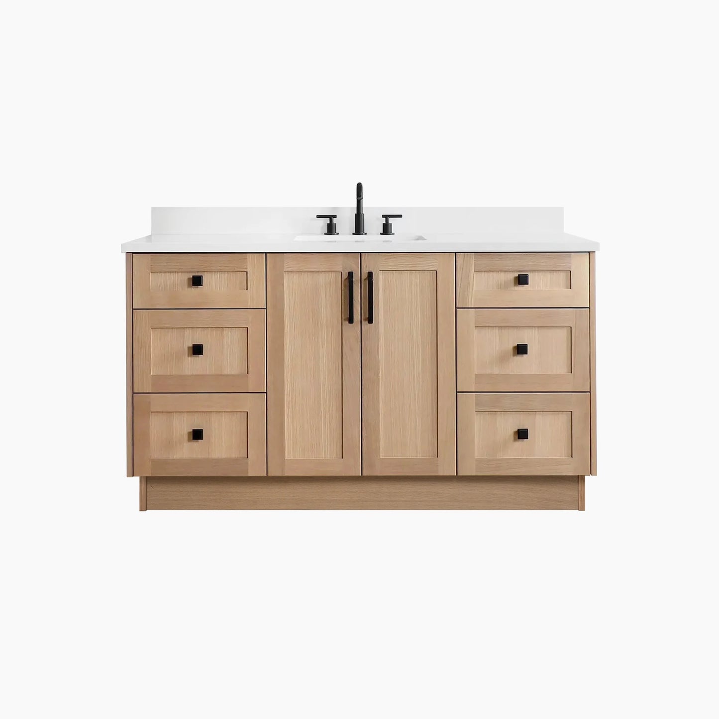 Bridgeport SLIM 60" White Oak Bathroom Vanity