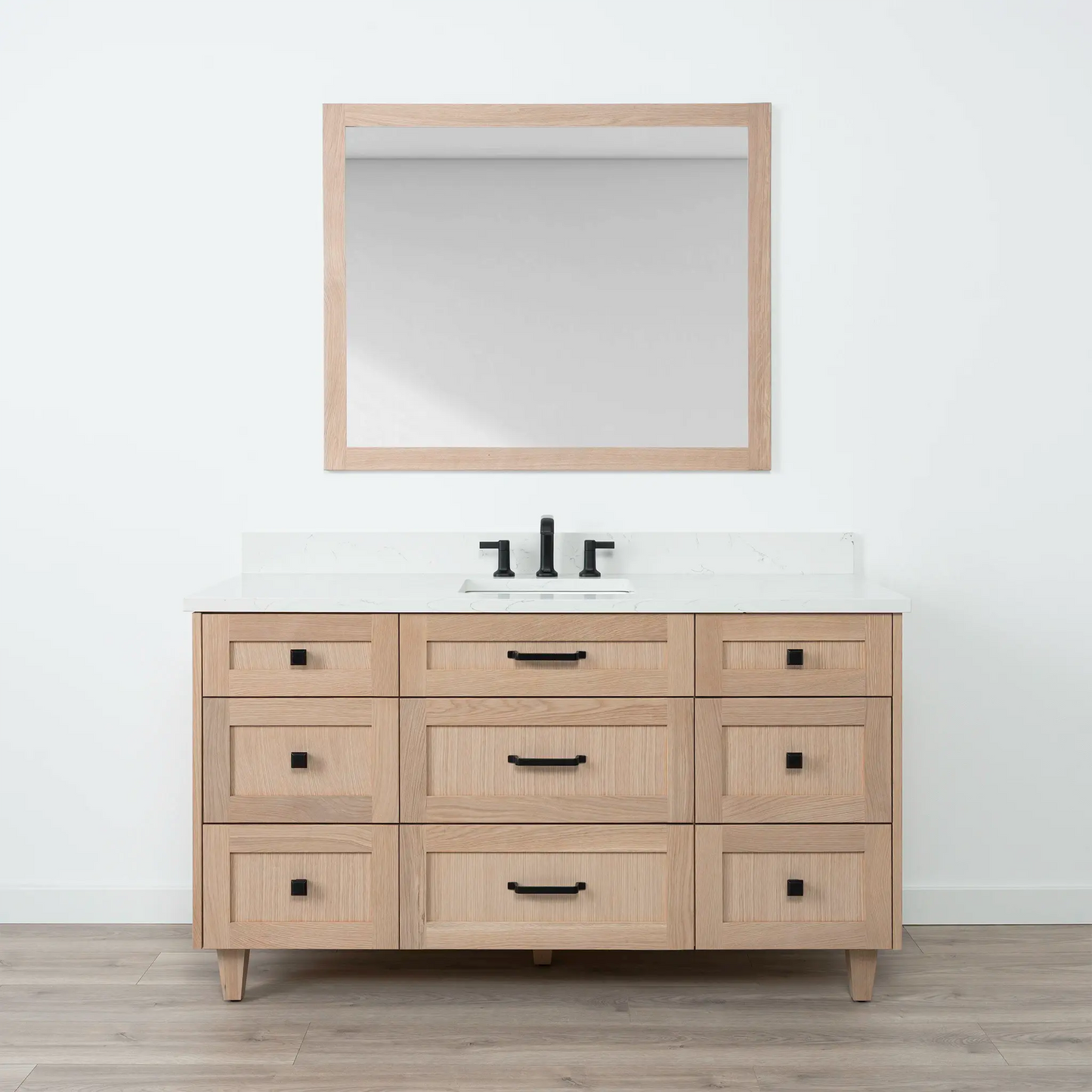 Bridgeport SLIM 60" White Oak Bathroom Vanity - All Drawers Teodor Bathroom Vanity Canada