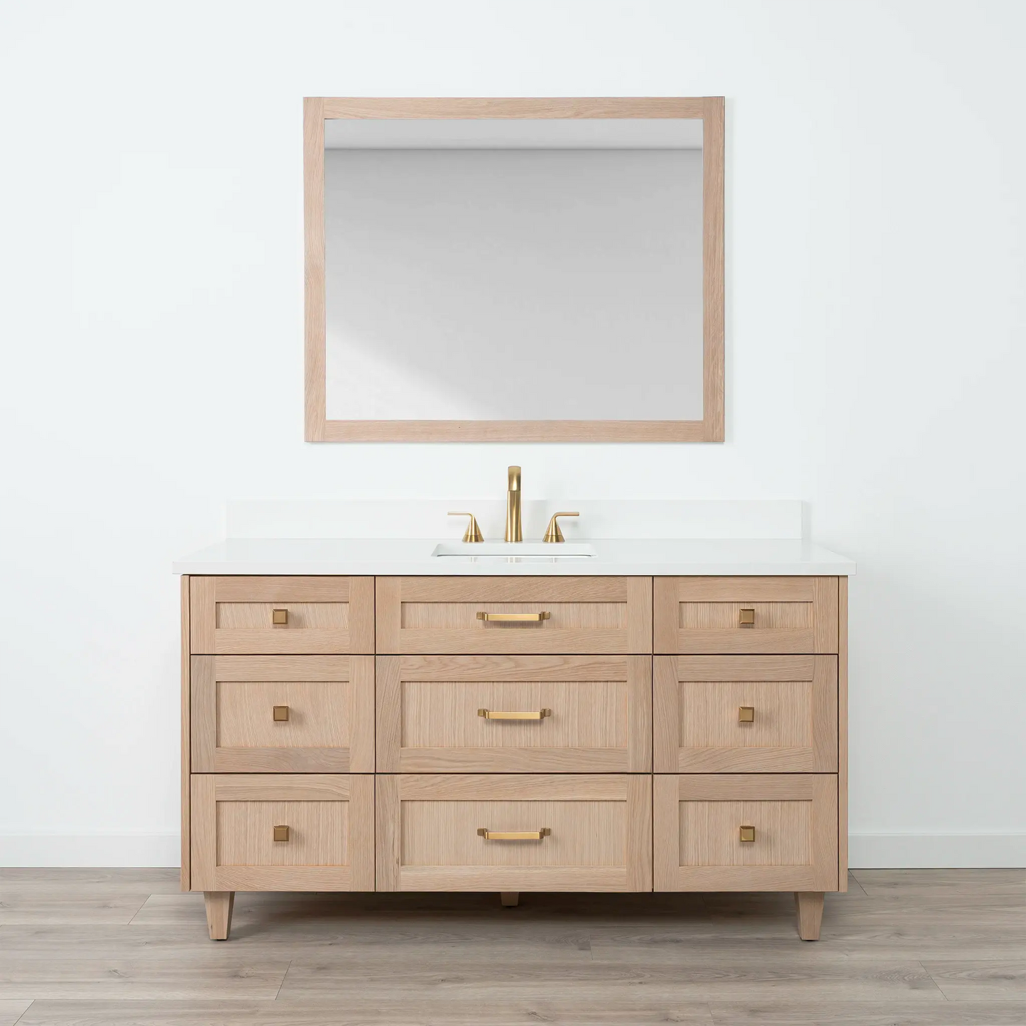 Bridgeport SLIM 60" White Oak Bathroom Vanity - All Drawers Teodor Bathroom Vanity Canada