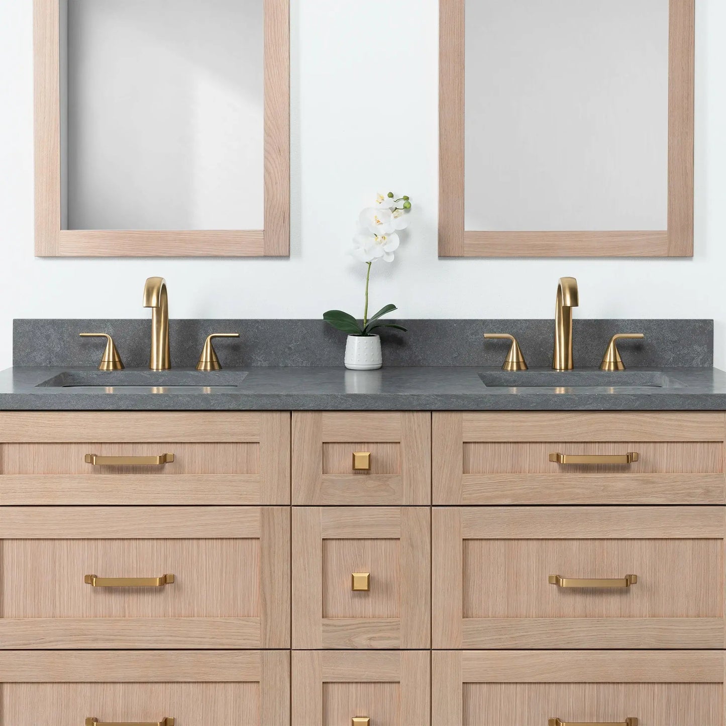 Bridgeport SLIM 60" White Oak Bathroom Vanity, Double Sink - All Drawers Teodor Bathroom Vanity Canada