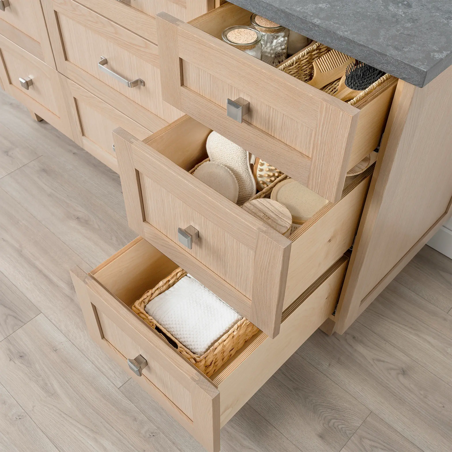 Bridgeport SLIM 60" White Oak Bathroom Vanity - All Drawers Teodor Bathroom Vanity Canada