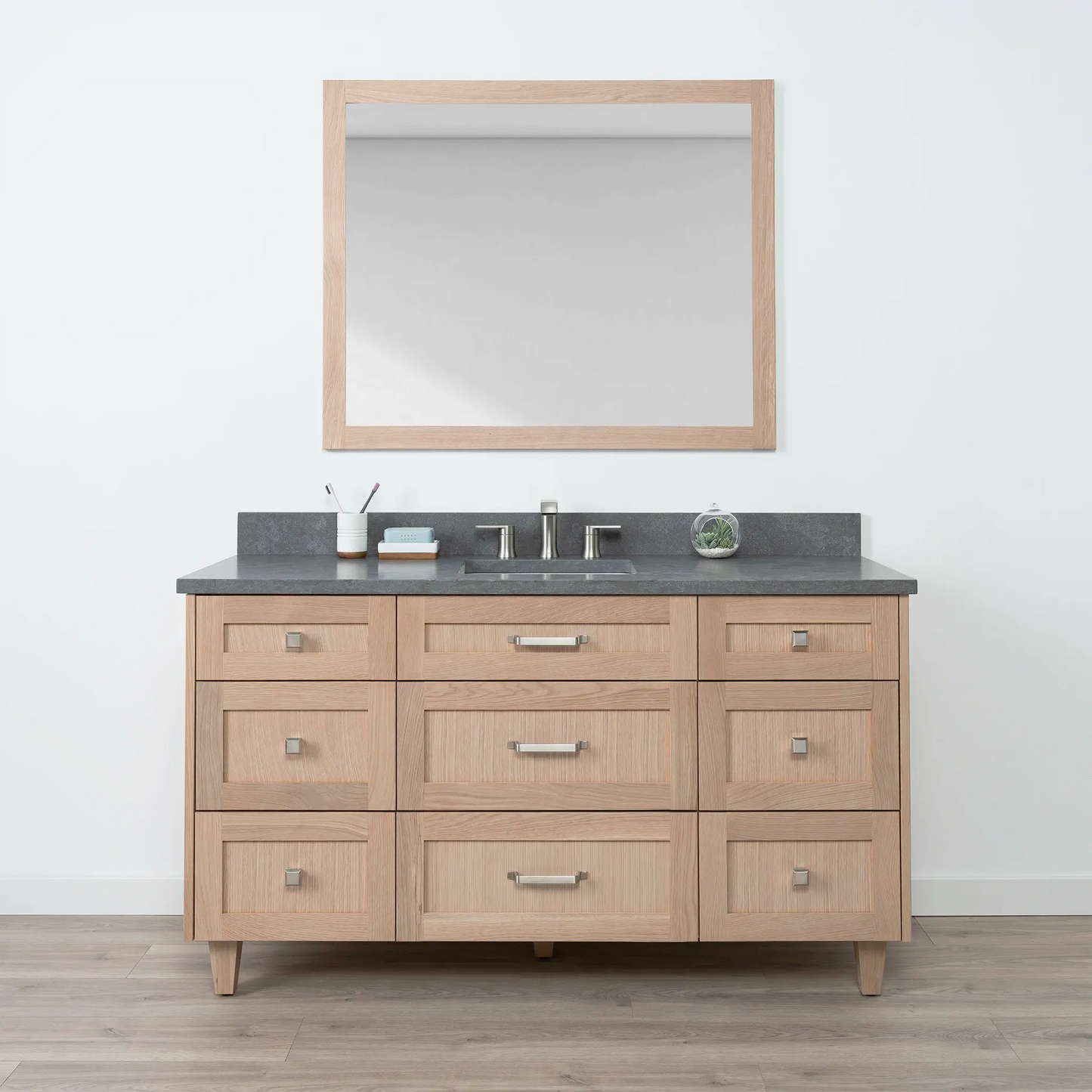 Bridgeport SLIM 60" White Oak Bathroom Vanity - All Drawers Teodor Bathroom Vanity Canada