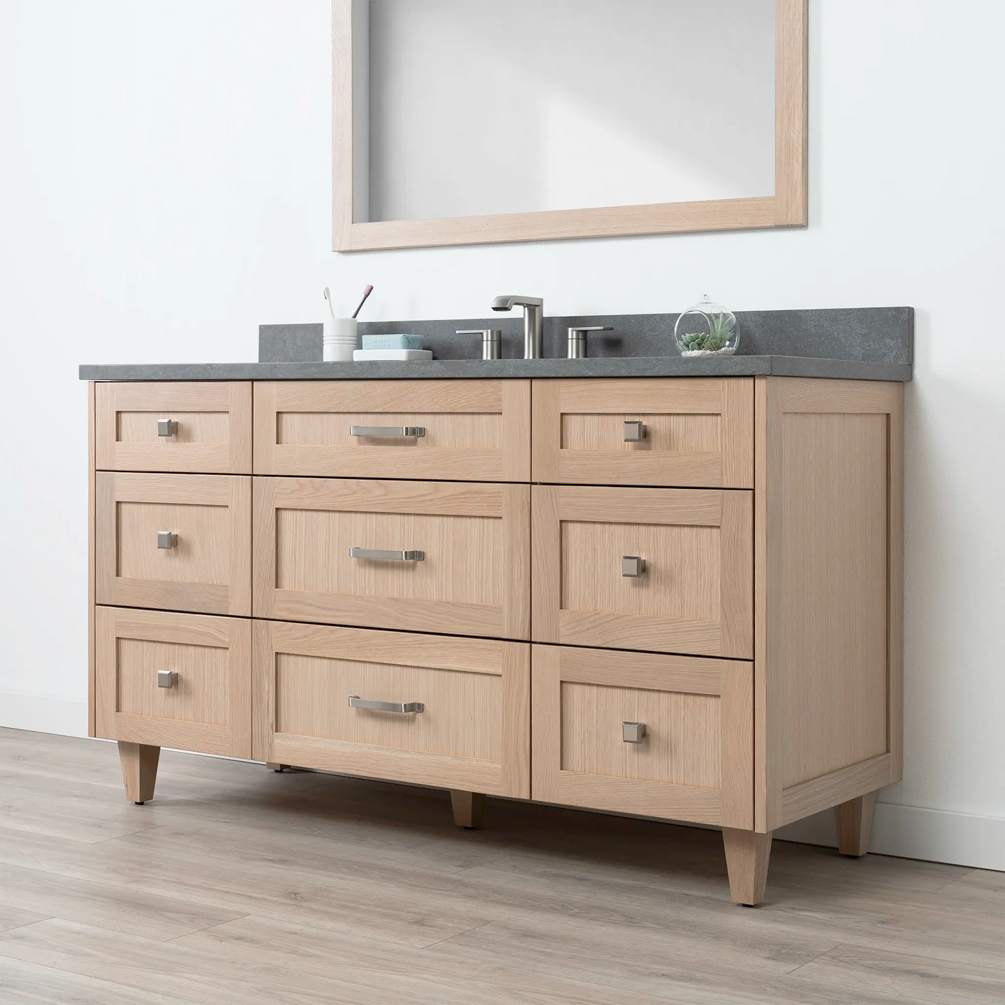 Bridgeport SLIM 60" White Oak Bathroom Vanity - All Drawers Teodor Bathroom Vanity Canada