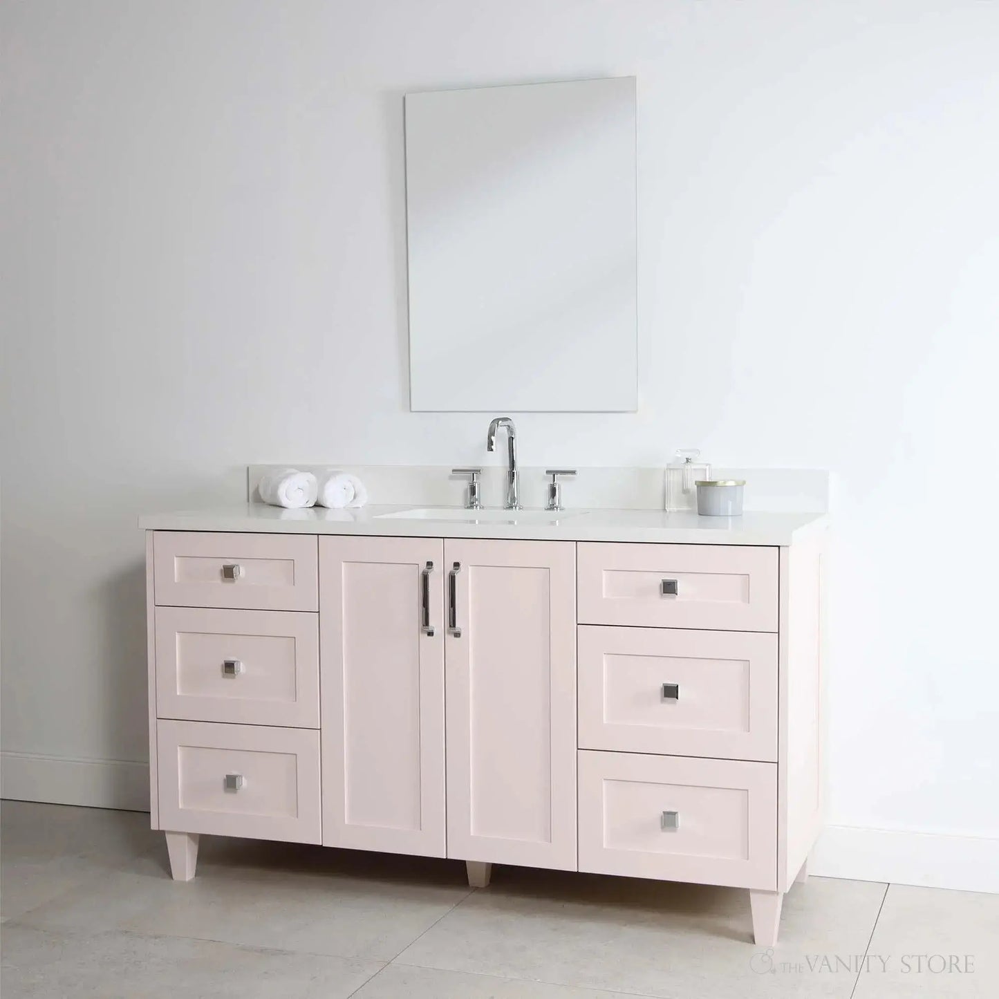 Bridgeport SLIM 60" Champagne Pink Bathroom Vanity Teodor Bathroom Vanity Canada