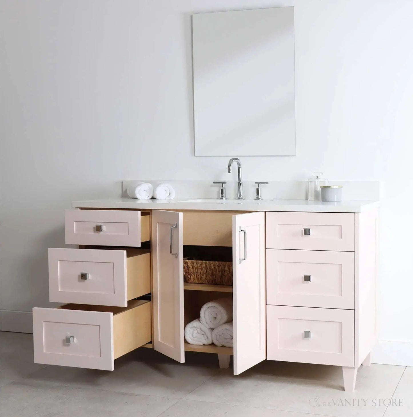 Bridgeport SLIM 60" Champagne Pink Bathroom Vanity Teodor Bathroom Vanity Canada