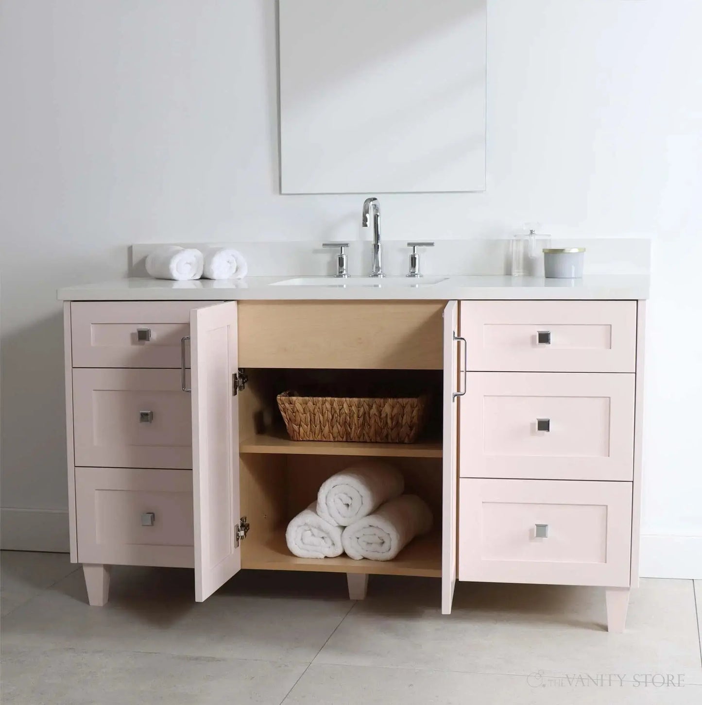 Bridgeport SLIM 60" Champagne Pink Bathroom Vanity Teodor Bathroom Vanity Canada
