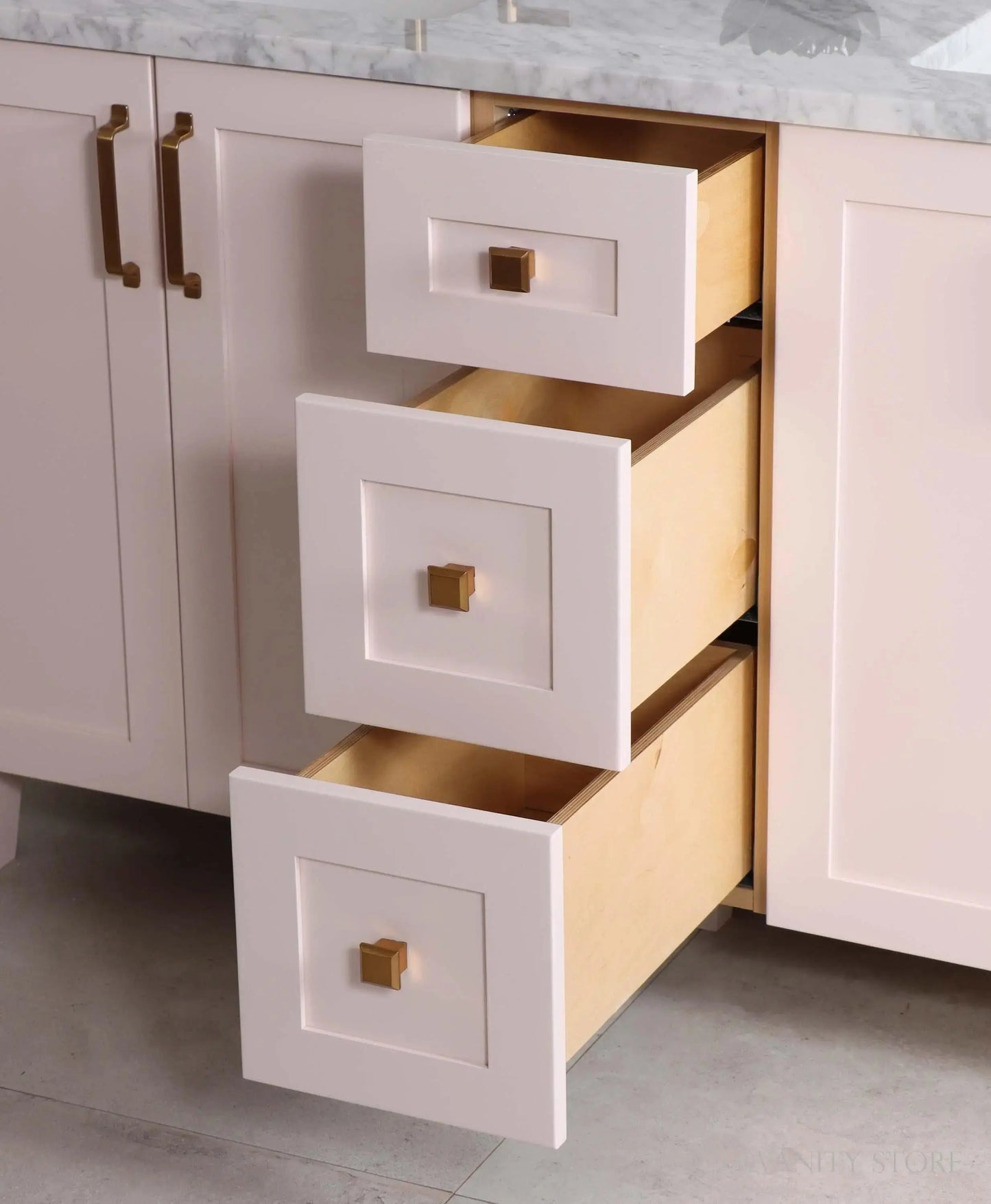 Bridgeport SLIM 60" Champagne Pink Bathroom Vanity, Double Sink Teodor Bathroom Vanity Canada