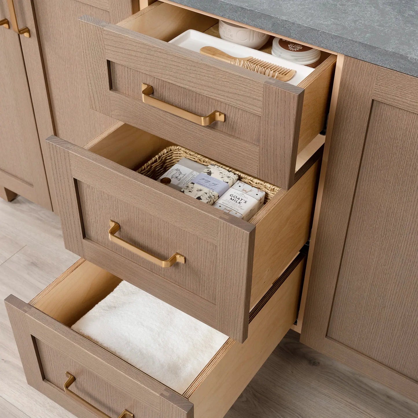 Bridgeport SLIM 72" Almond Coast Bathroom Vanity, Double Sink Teodor Bathroom Vanity Canada