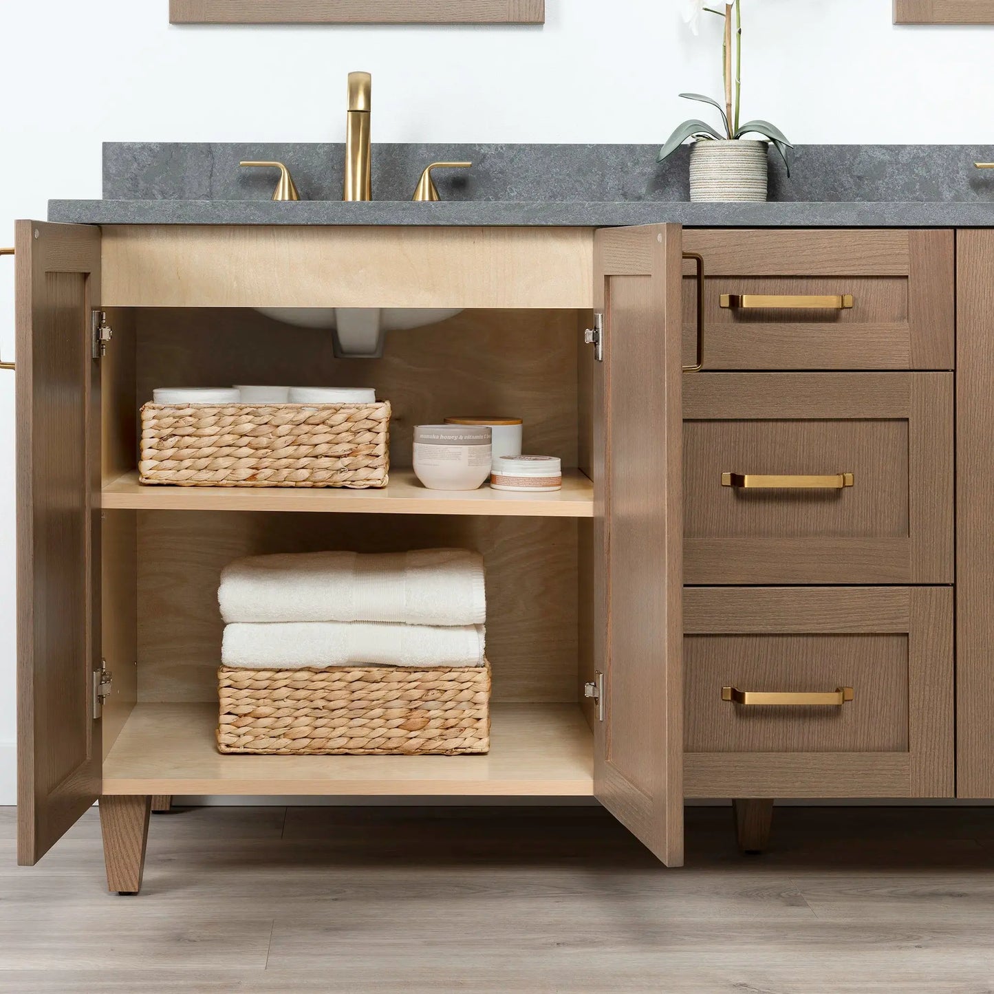 Bridgeport SLIM 72" Almond Coast Bathroom Vanity, Double Sink Teodor Bathroom Vanity Canada