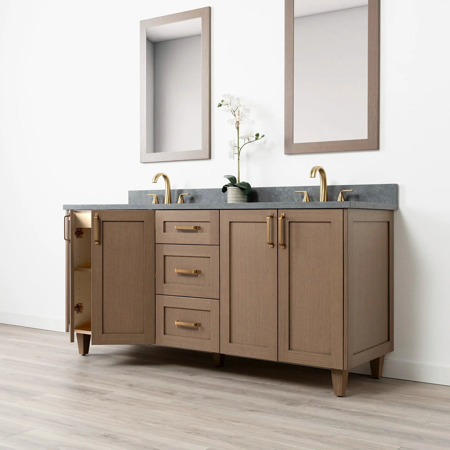 Bridgeport SLIM 72" Almond Coast Bathroom Vanity, Double Sink Teodor Bathroom Vanity Canada