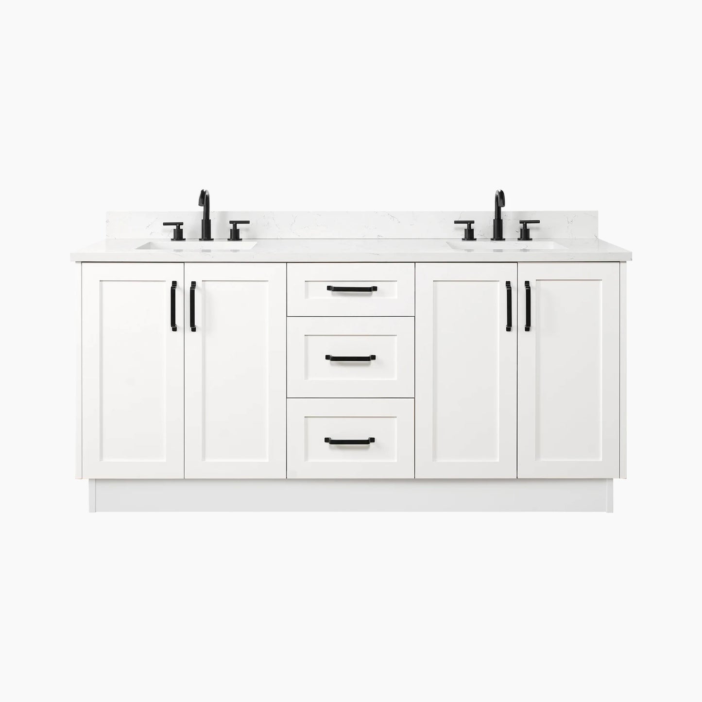 Bridgeport SLIM 72" Satin White Bathroom Vanity, Double Sink