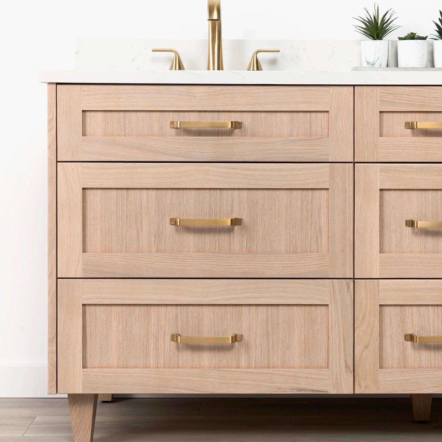 Bridgeport SLIM 72" White Oak Bathroom Vanity, Double Sink - All Drawers Teodor Bathroom Vanity Canada