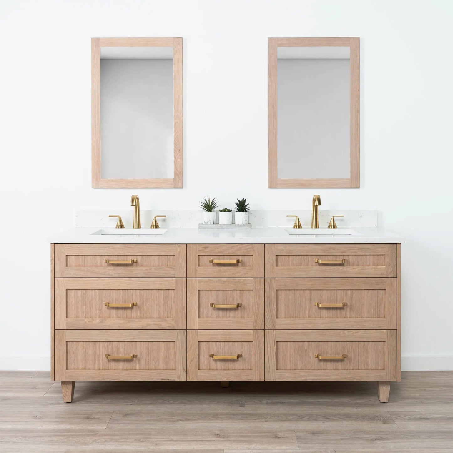 Bridgeport SLIM 72" White Oak Bathroom Vanity, Double Sink - All Drawers Teodor Bathroom Vanity Canada