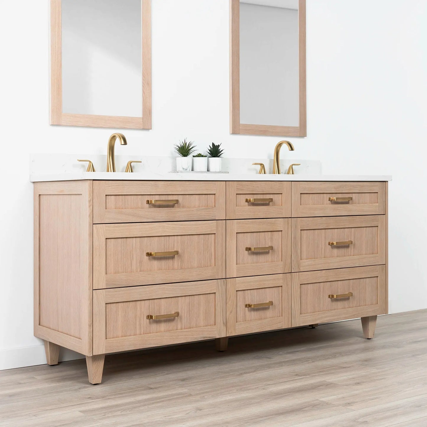 Bridgeport SLIM 72" White Oak Bathroom Vanity, Double Sink - All Drawers Teodor Bathroom Vanity Canada