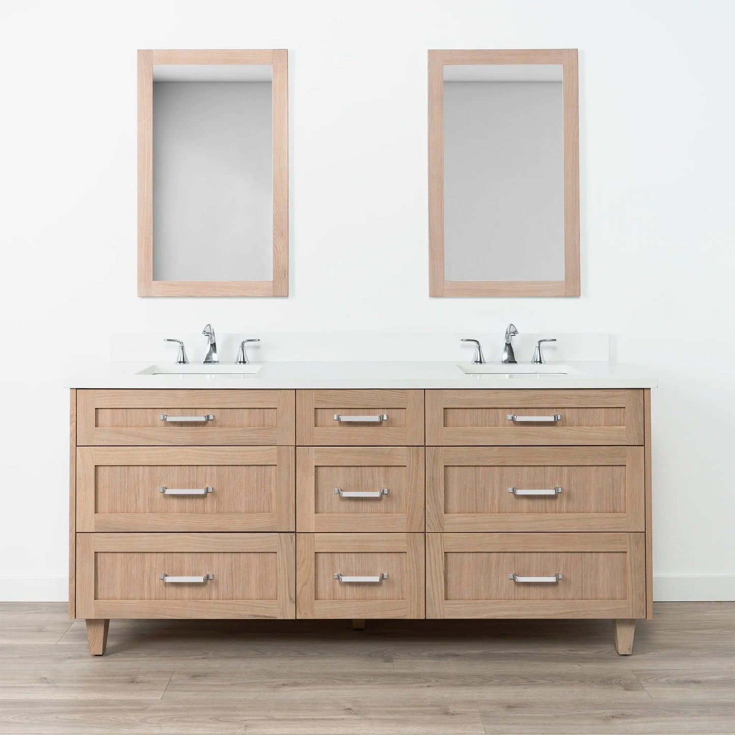 Bridgeport SLIM 72" White Oak Bathroom Vanity, Double Sink - All Drawers Teodor Bathroom Vanity Canada