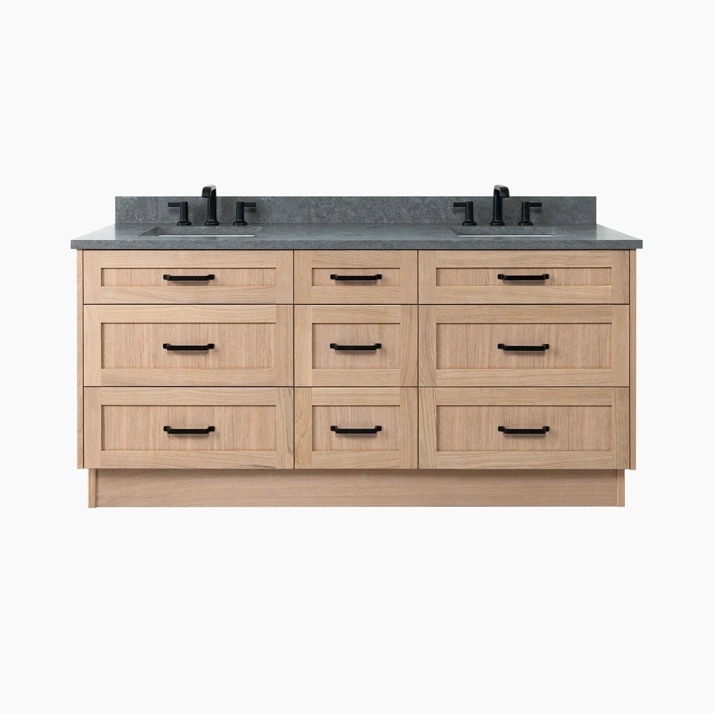 Bridgeport SLIM 72" White Oak Bathroom Vanity, Double Sink - All Drawers Teodor Bathroom Vanity Canada