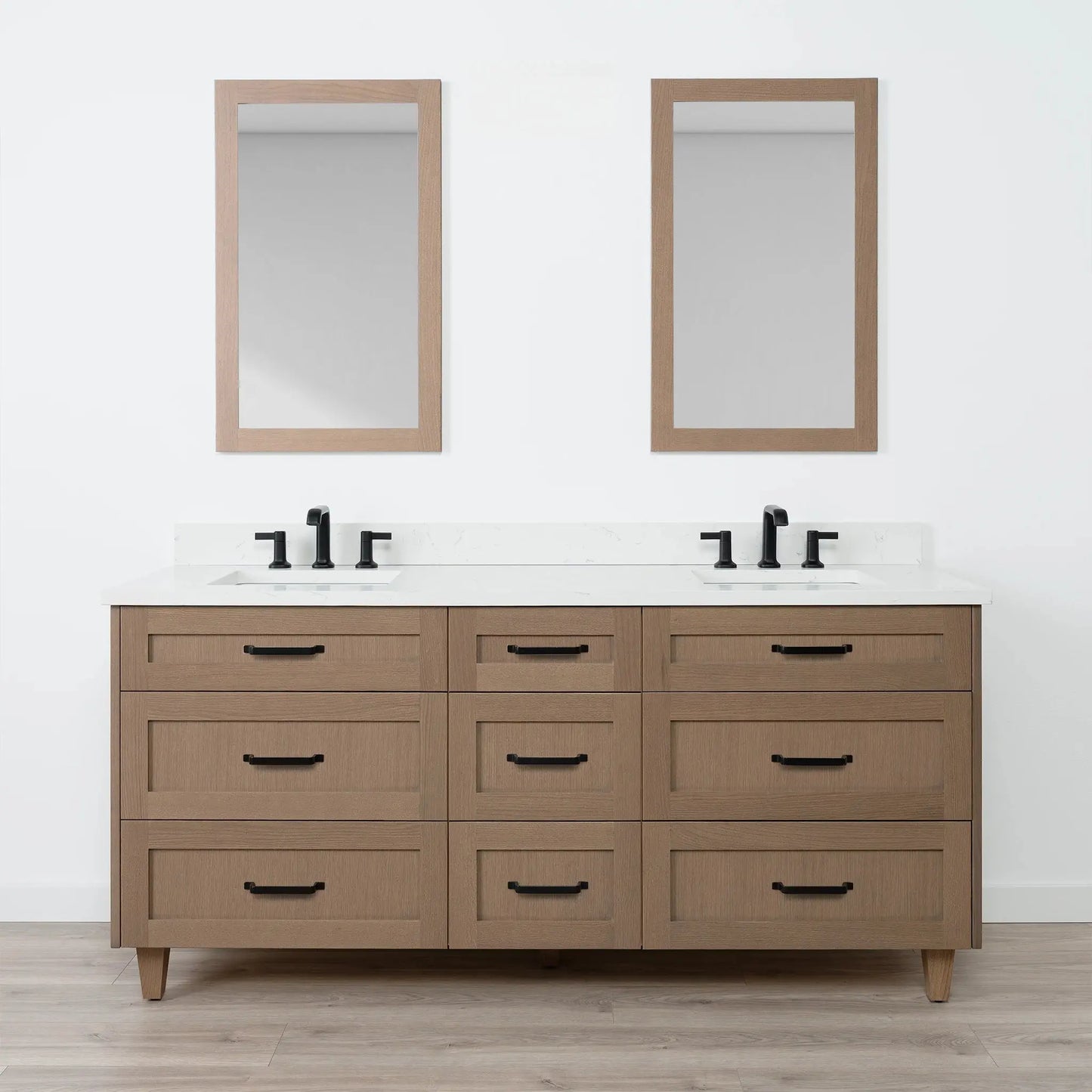Bridgeport SLIM 72" Almond Coast Bathroom Vanity, Double Sink - All Drawers Teodor Bathroom Vanity Canada