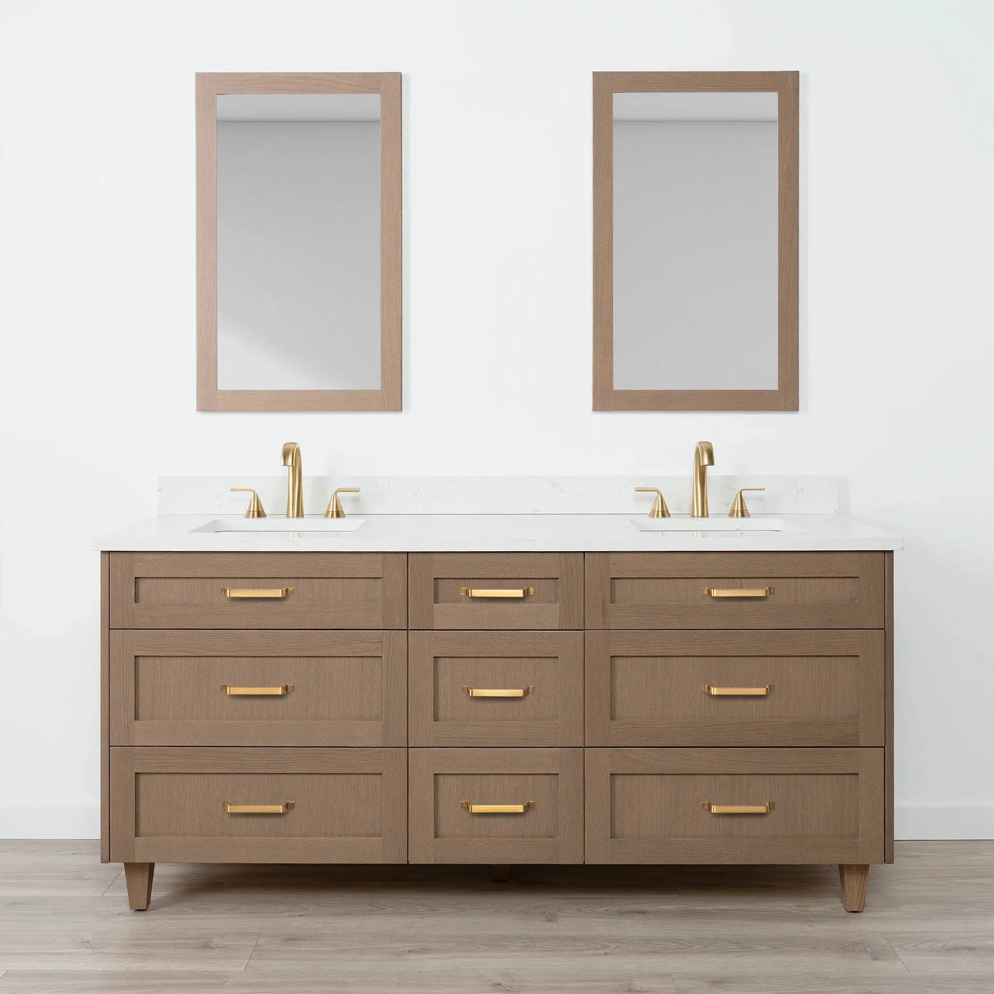 Bridgeport SLIM 72" Almond Coast Bathroom Vanity, Double Sink - All Drawers Teodor Bathroom Vanity Canada